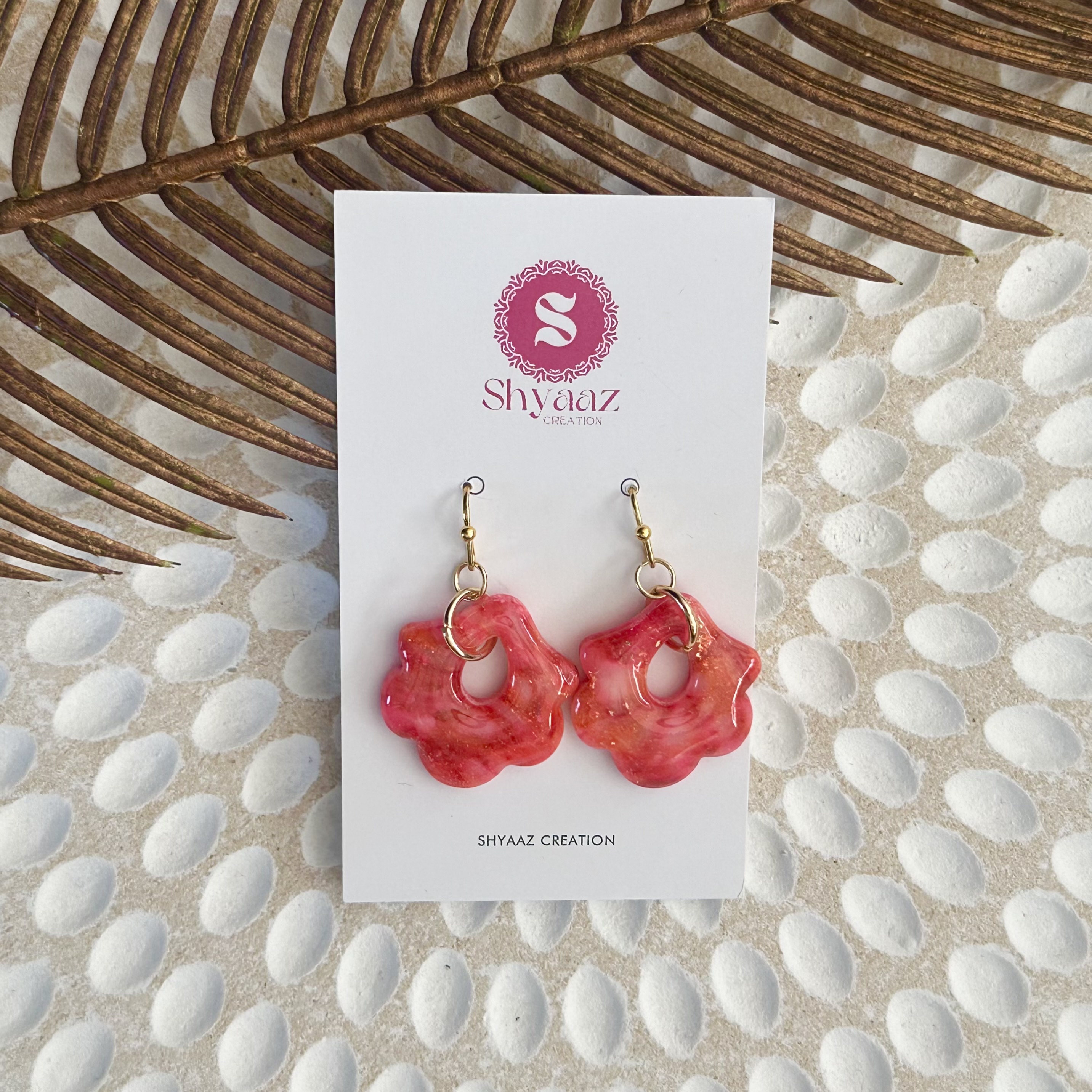 Red Flower Earrings