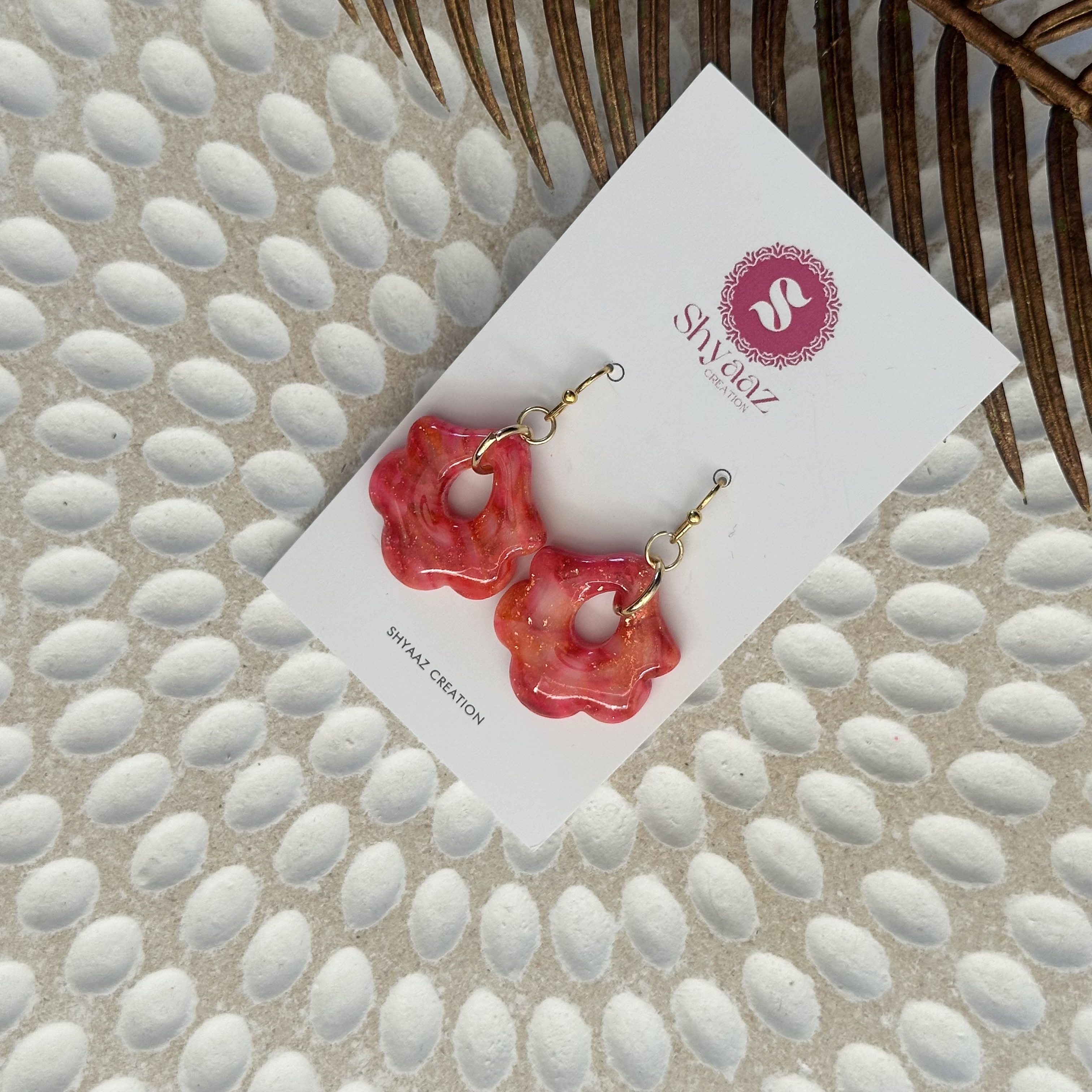 Red Flower Earrings