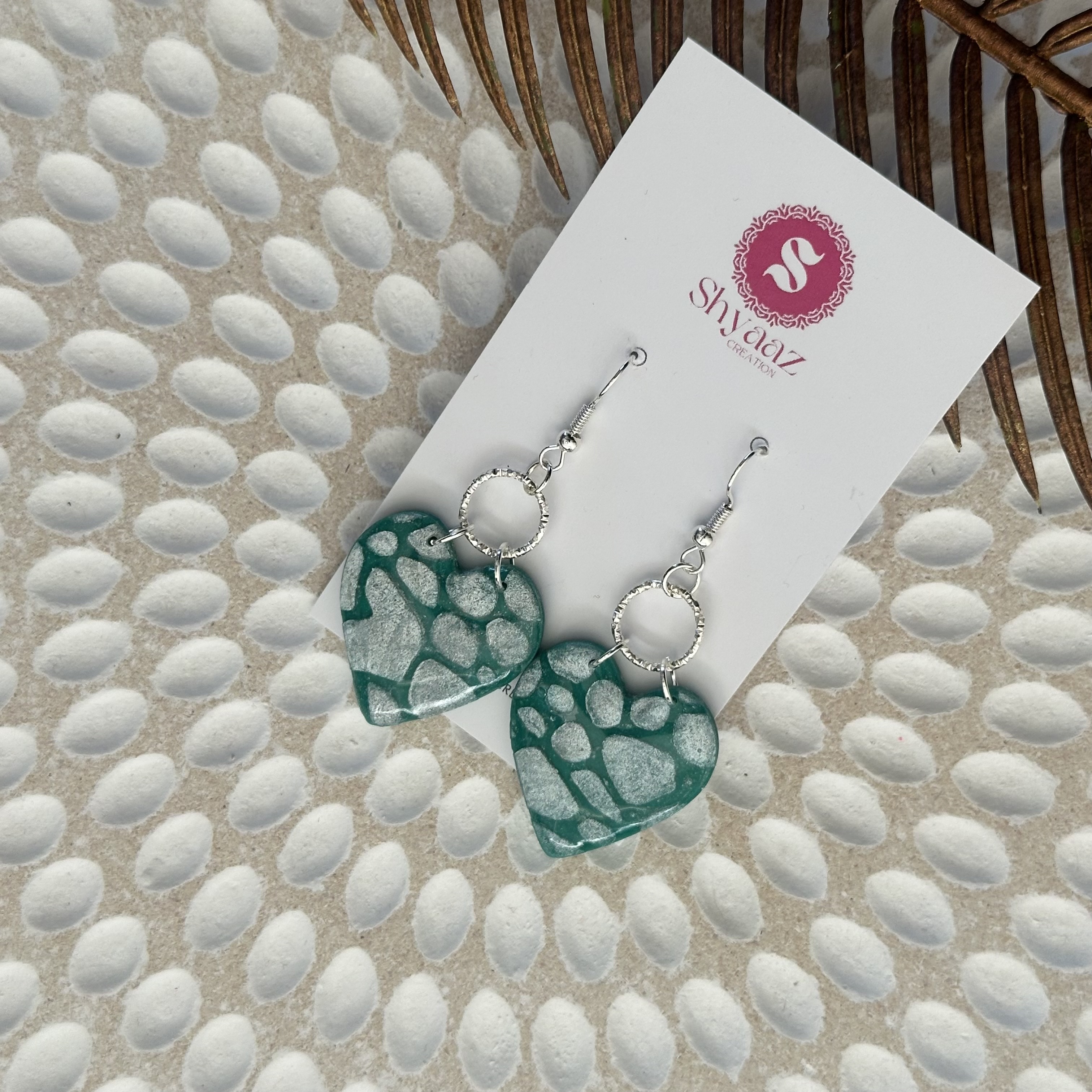 Green Heart Earrings