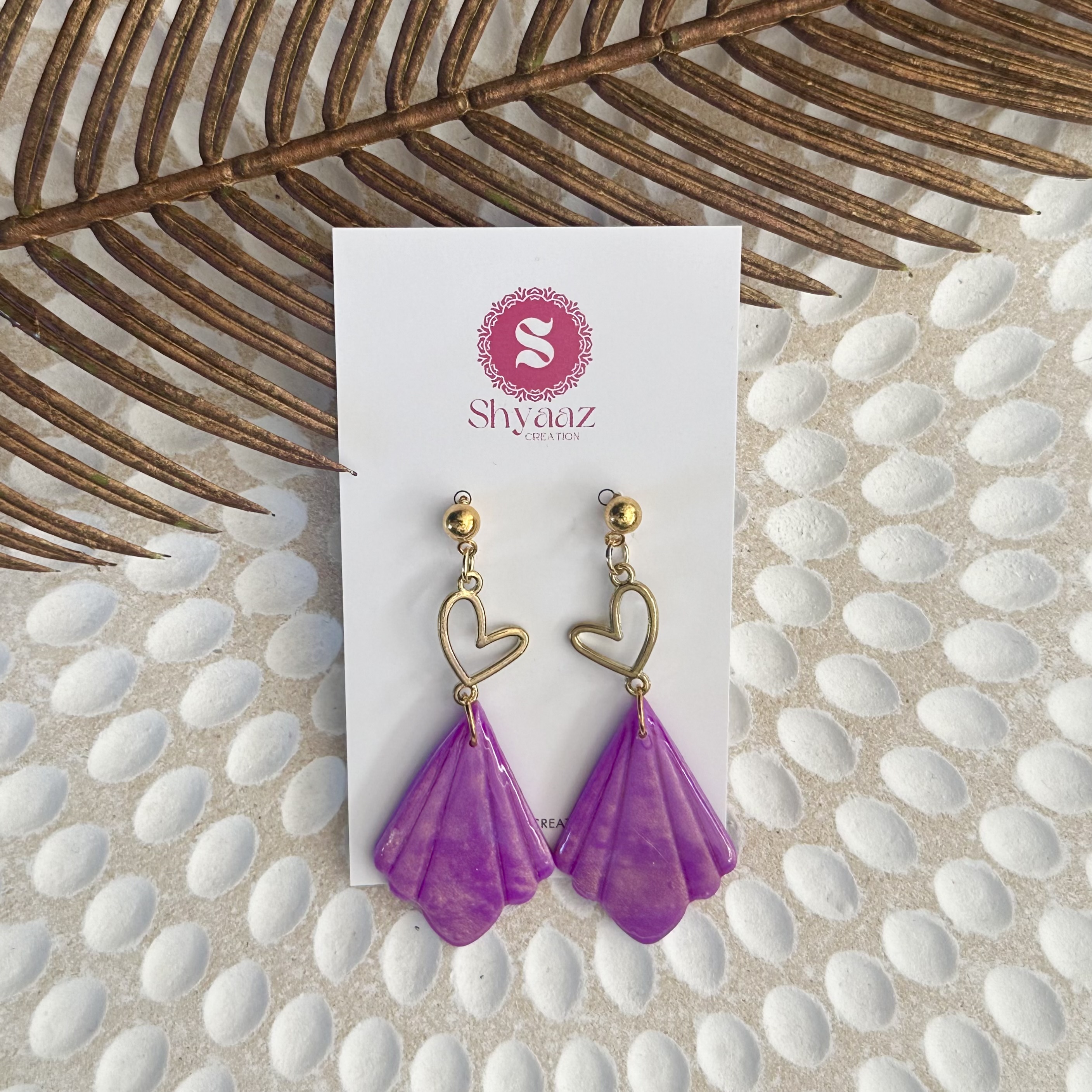 Purple Heart Drop Earrings