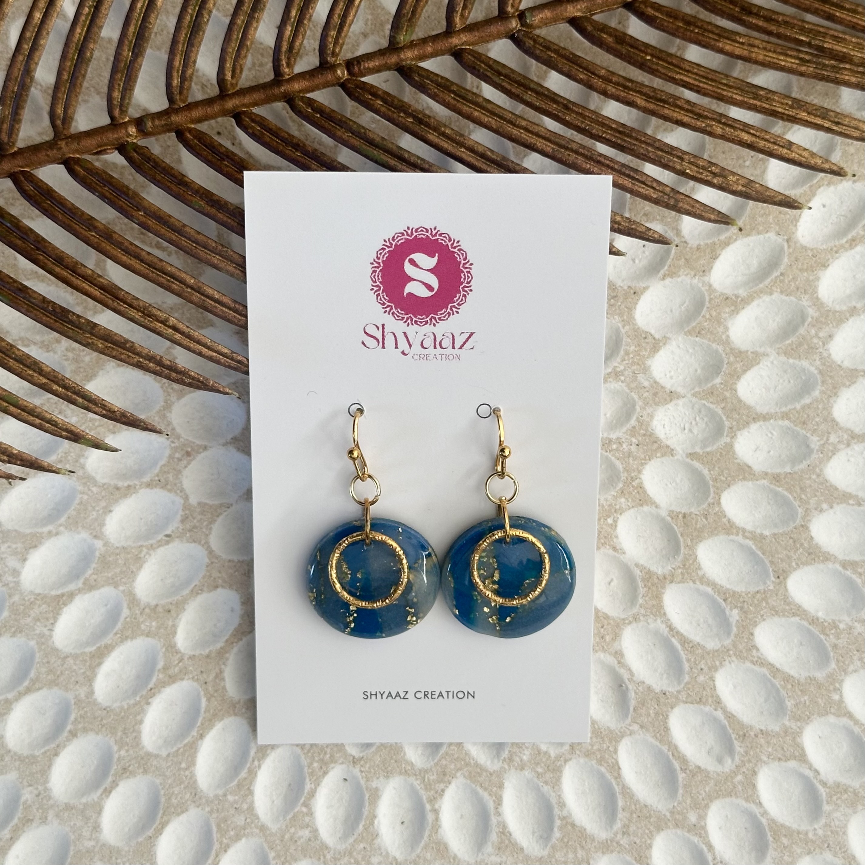 Blue and Golden Earrings