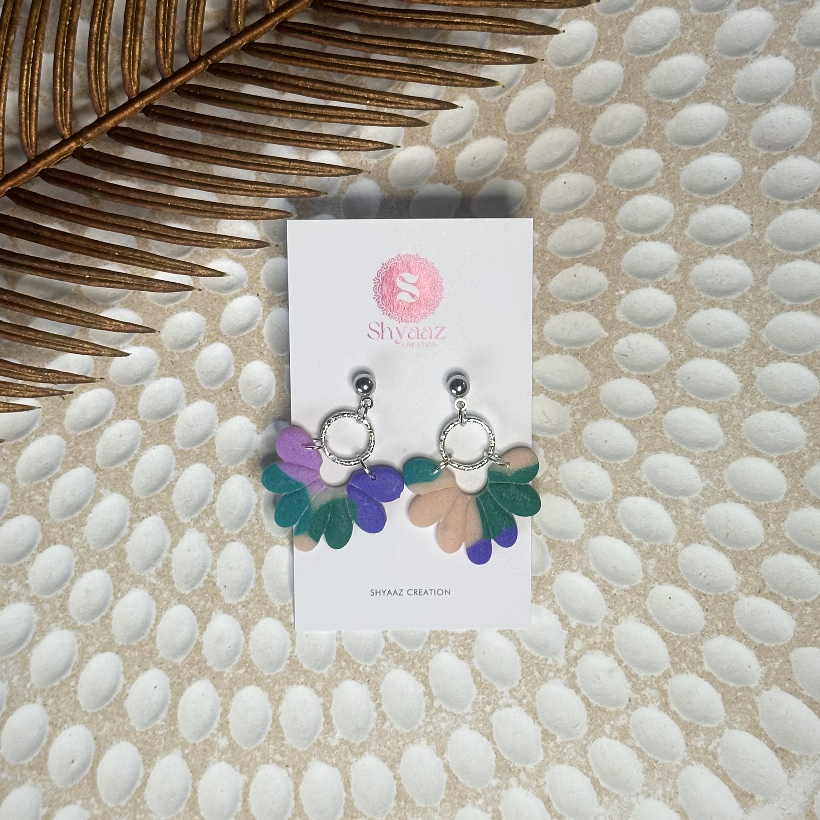 Colorful Petal Hoop Earrings