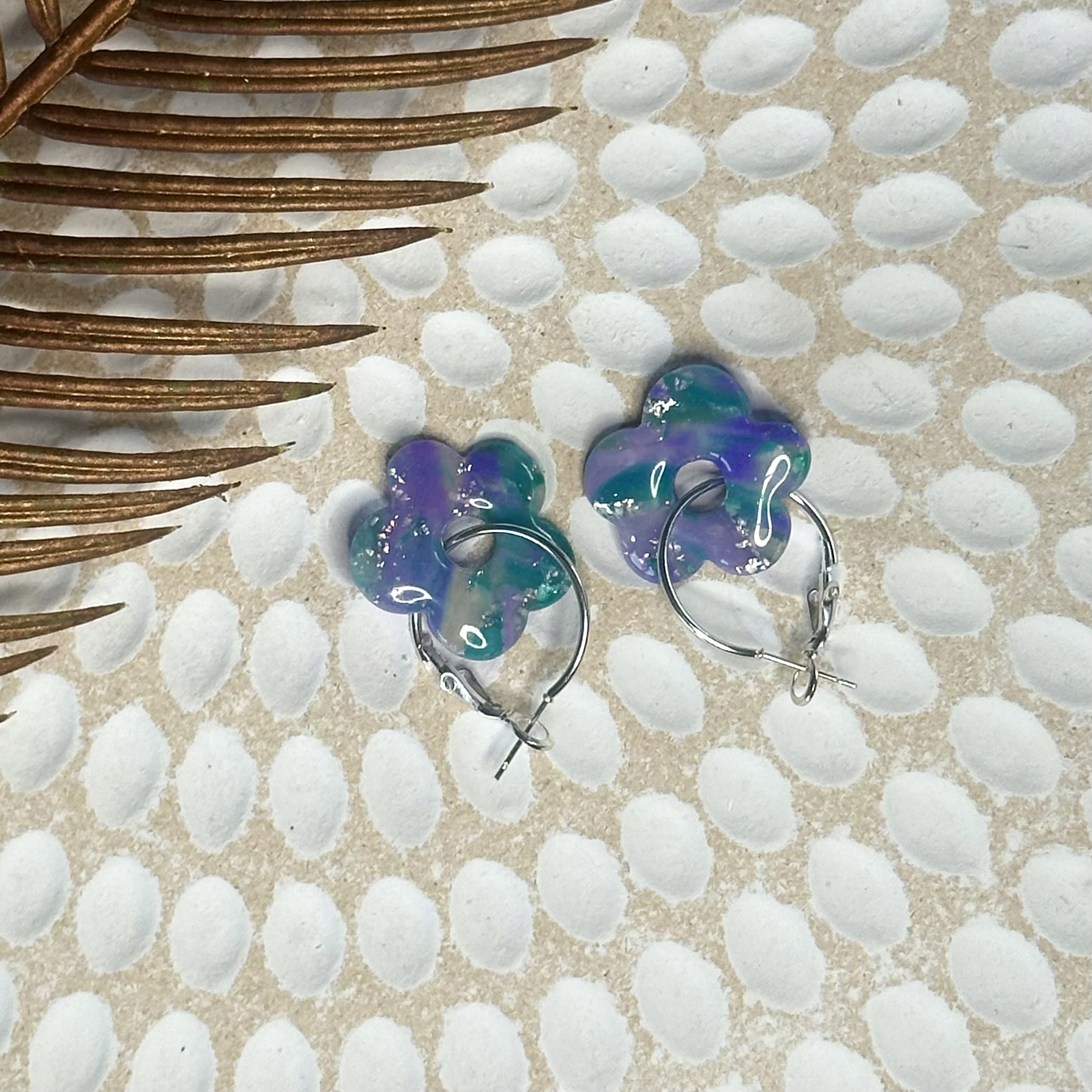 Handmade Resin Hoop Earrings