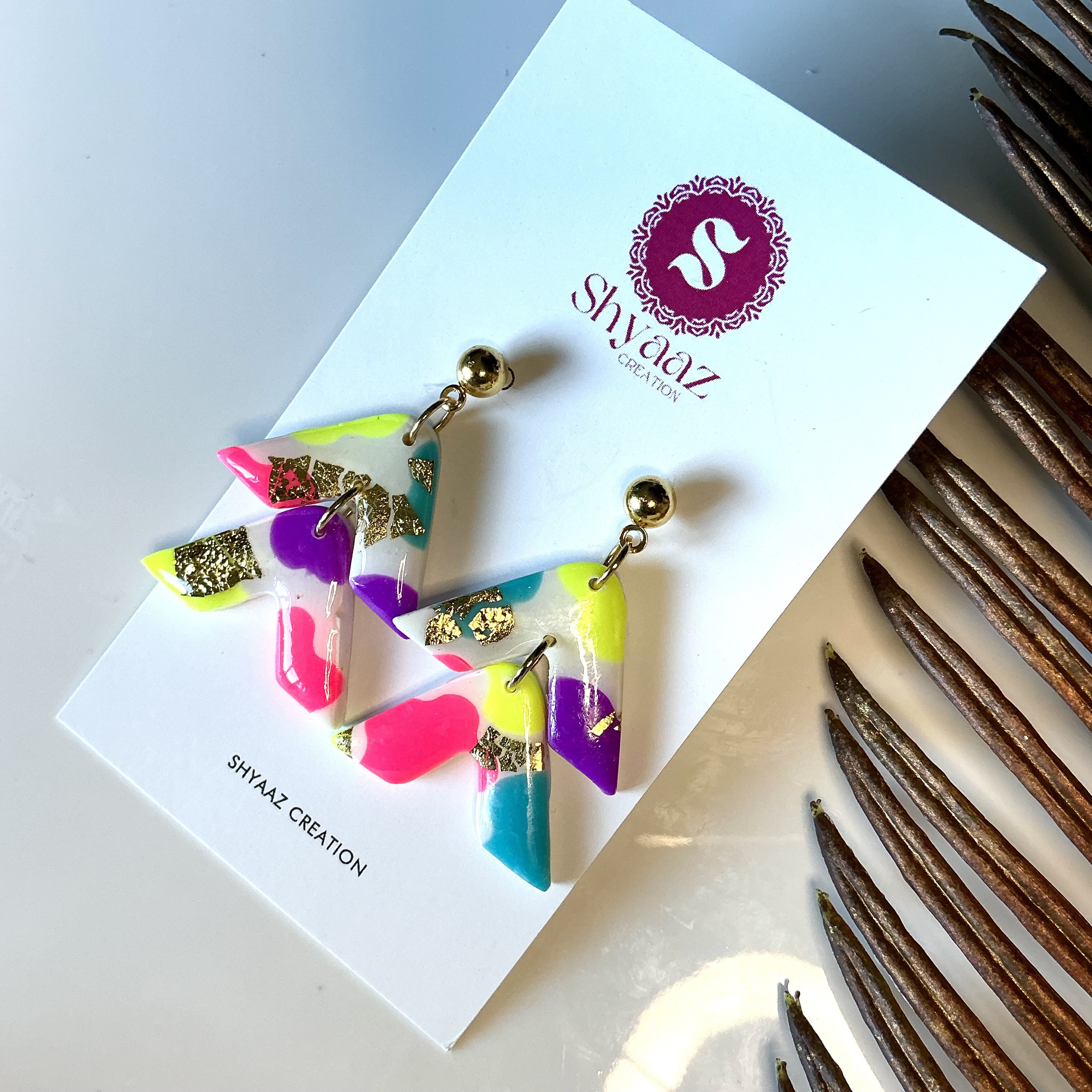Colorful Geometric Dangle Earrings