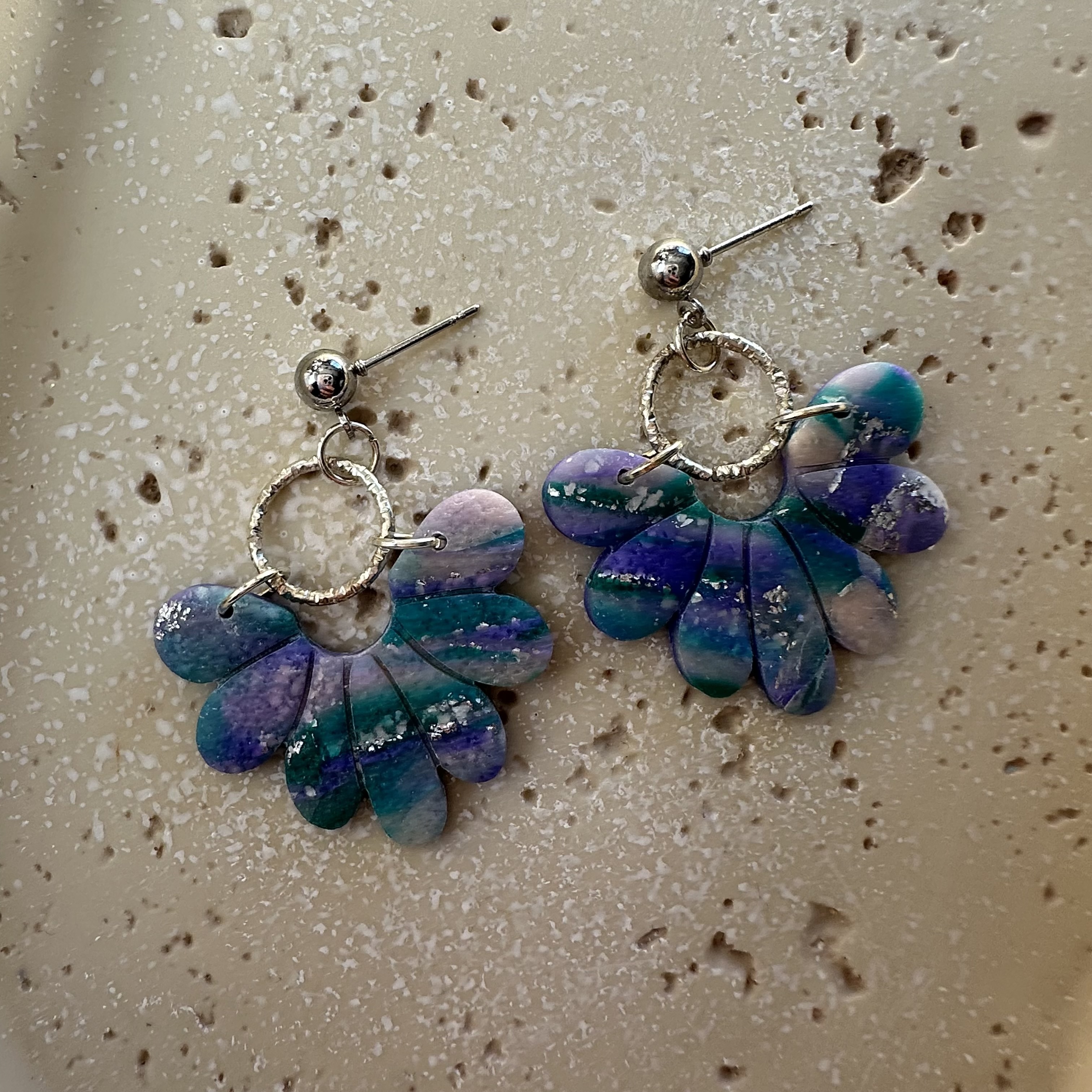 Handcrafted Iridescent Dangle Earrings