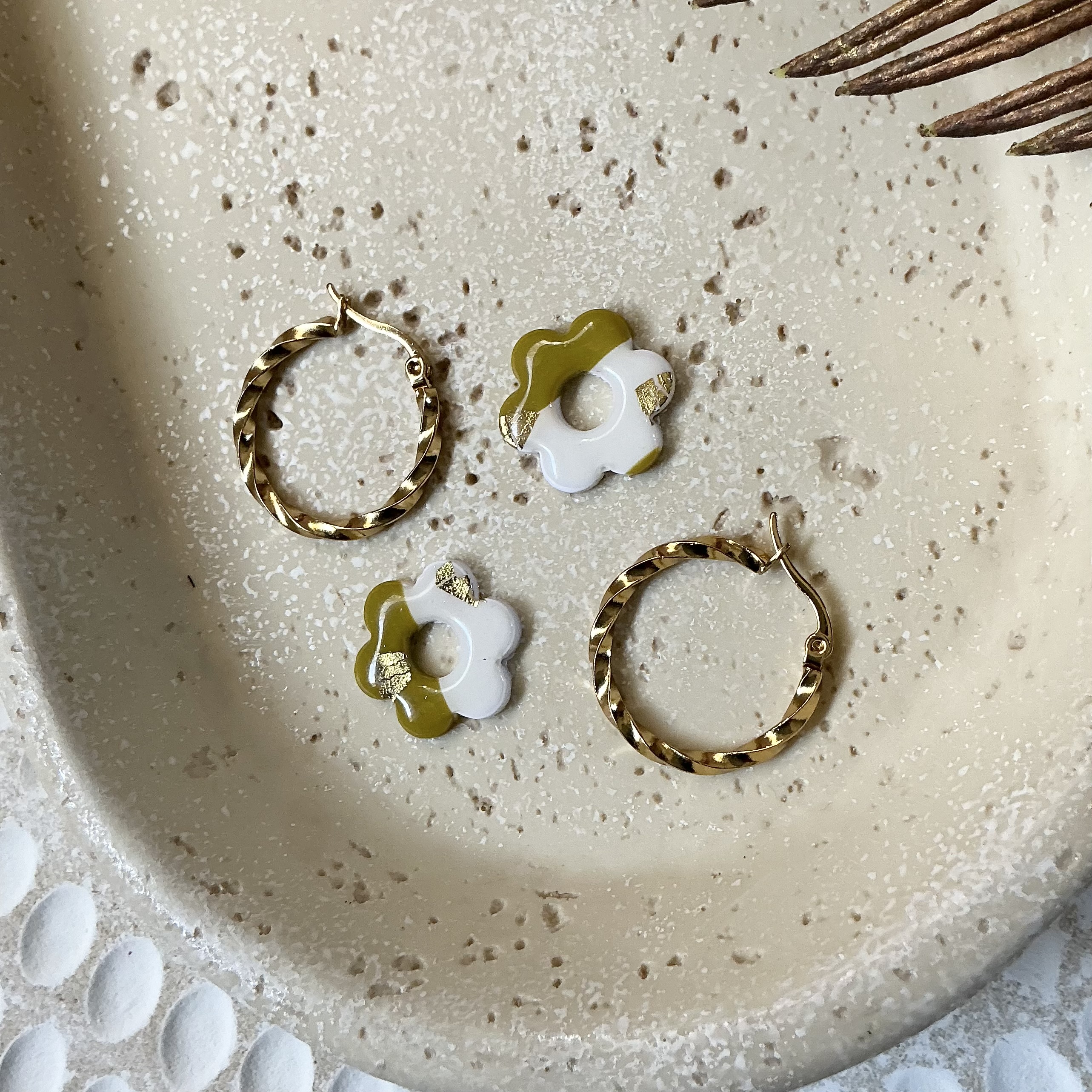 Floral Hoop Earrings