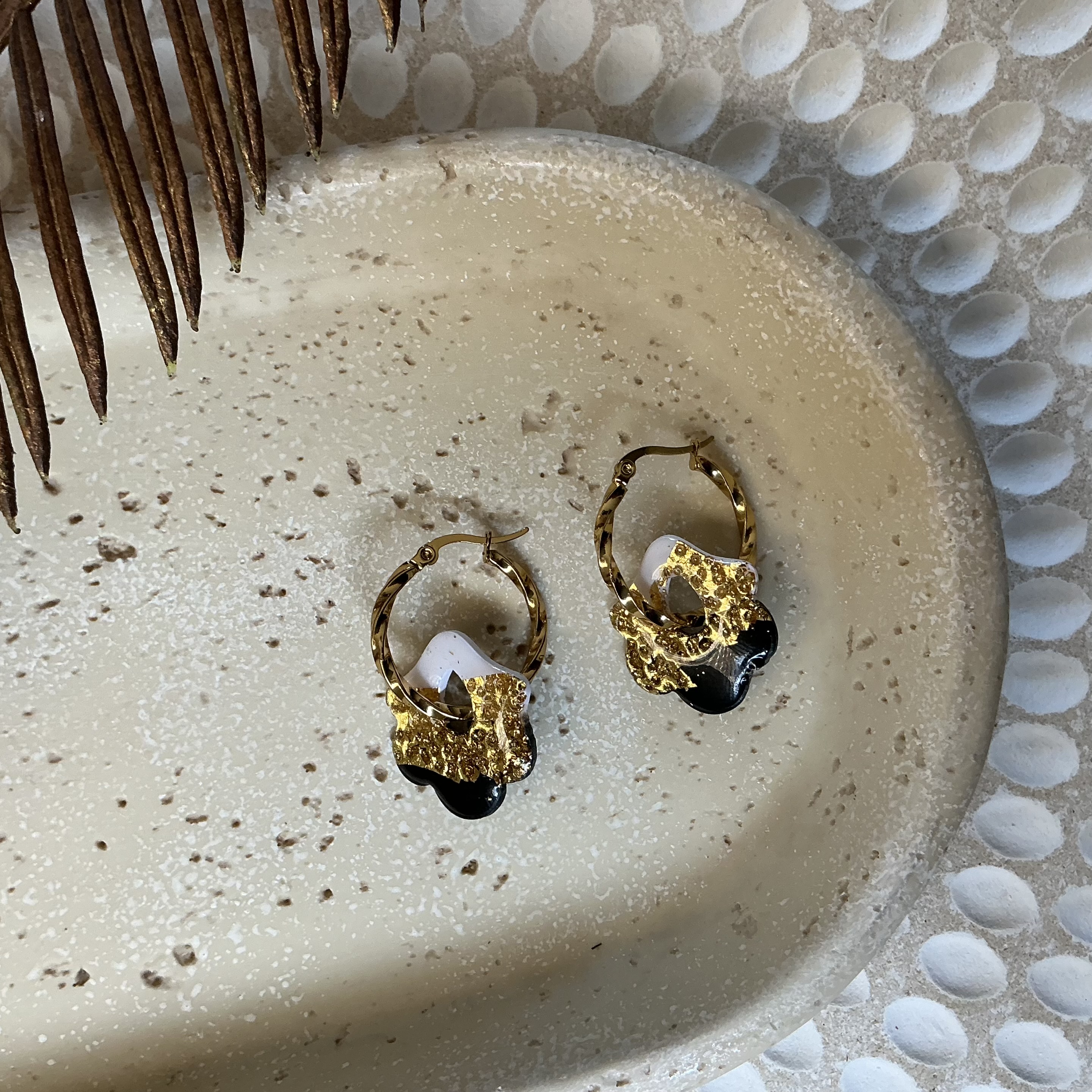Gold Textured Hoop Earrings