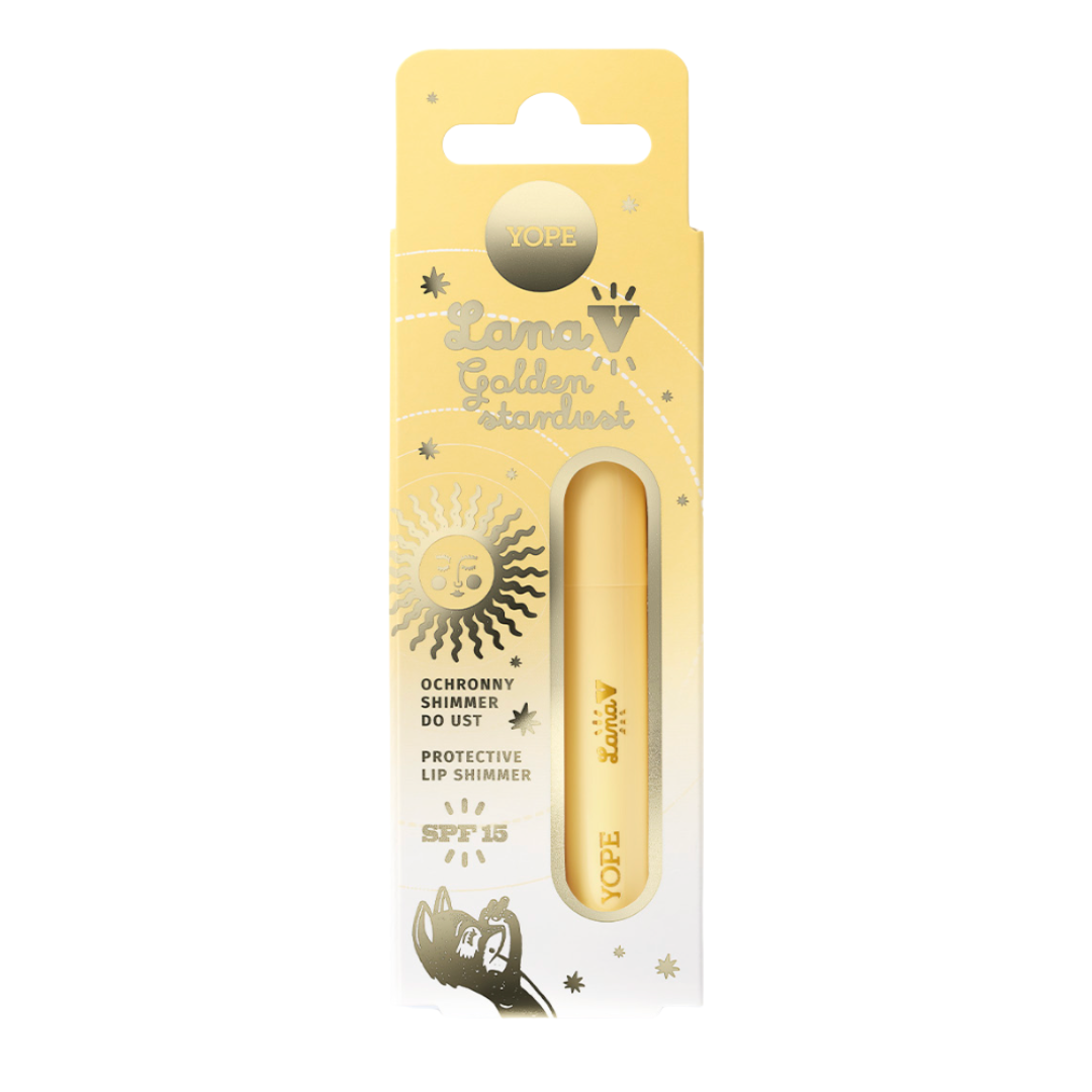 YOPE “Lana V” Apsauginis lūpų blizgesys su SPF 15 “Golden Stardust”