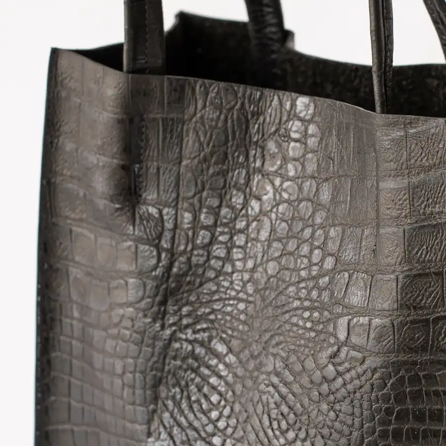 Black Croco Premium Leather Tote Bag