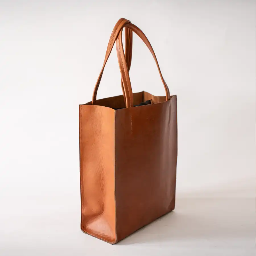 Caramel Premium Leather Tote Bag
