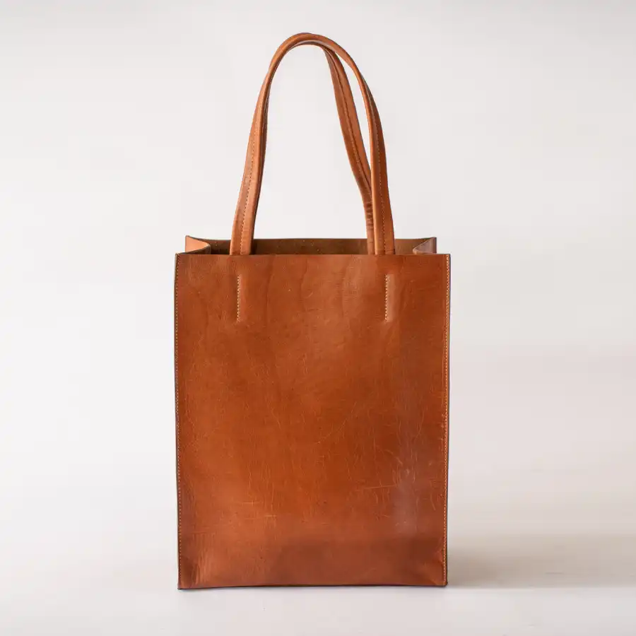 Caramel Premium Leather Tote Bag