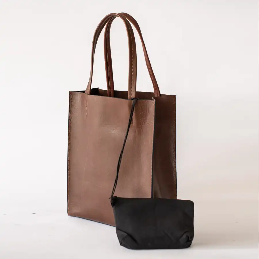 Chocolate Premium Leather Tote Bag