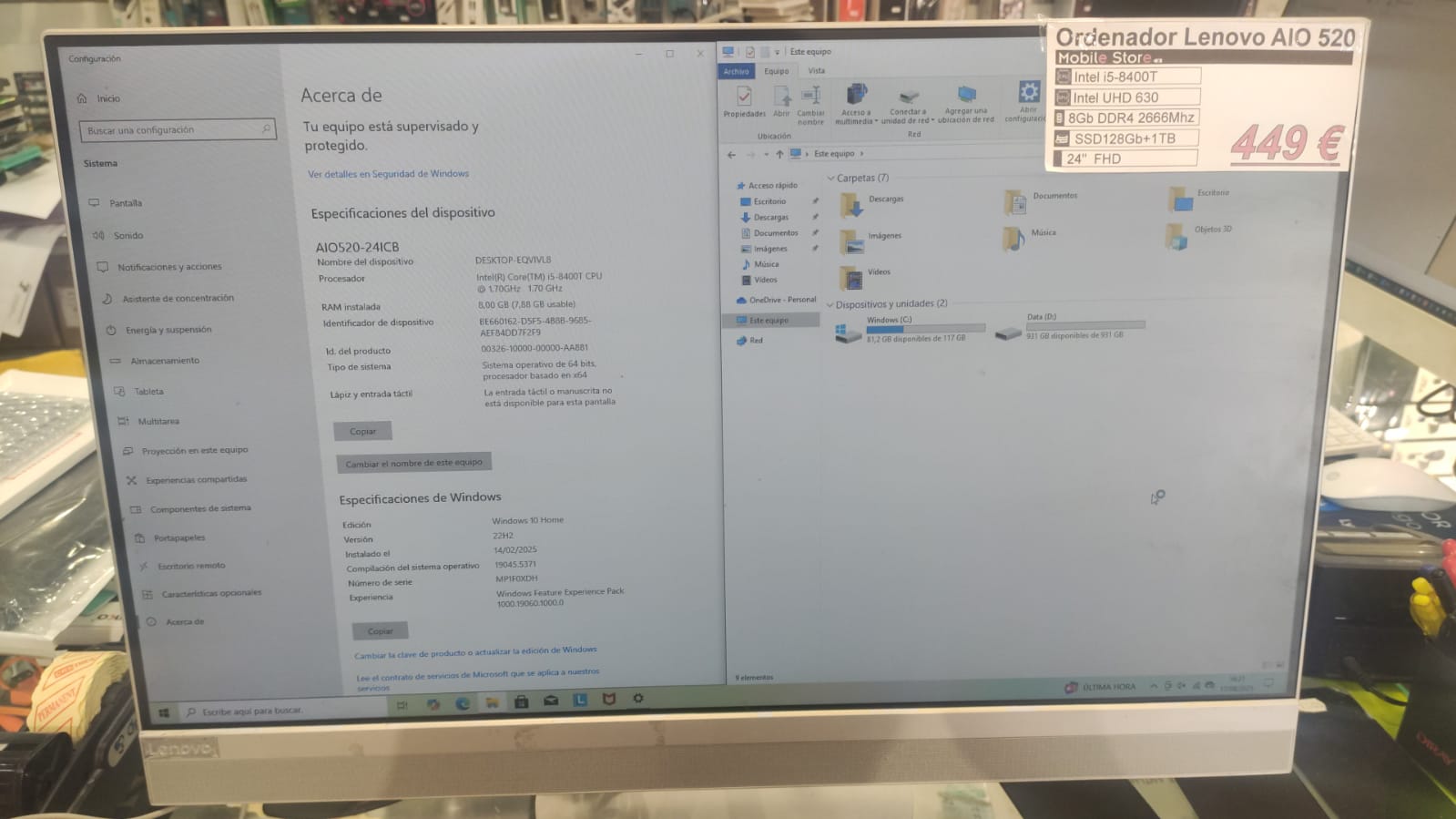 Lenovo AIO 520 - 24" FHD