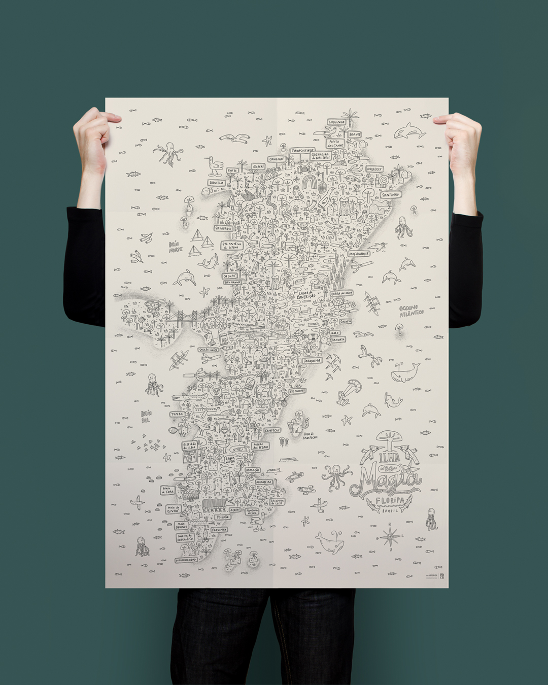 Mapa de Floripa para Colorir