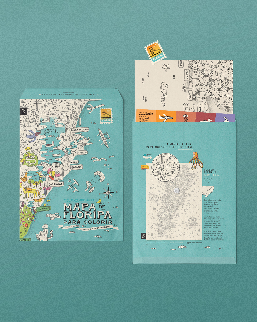 Mapa de Floripa para Colorir