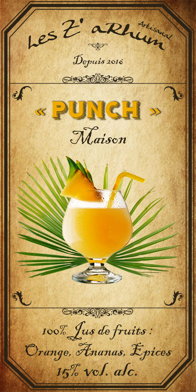 PUNCH au Rhum - 15° - (50 ou 70cl)