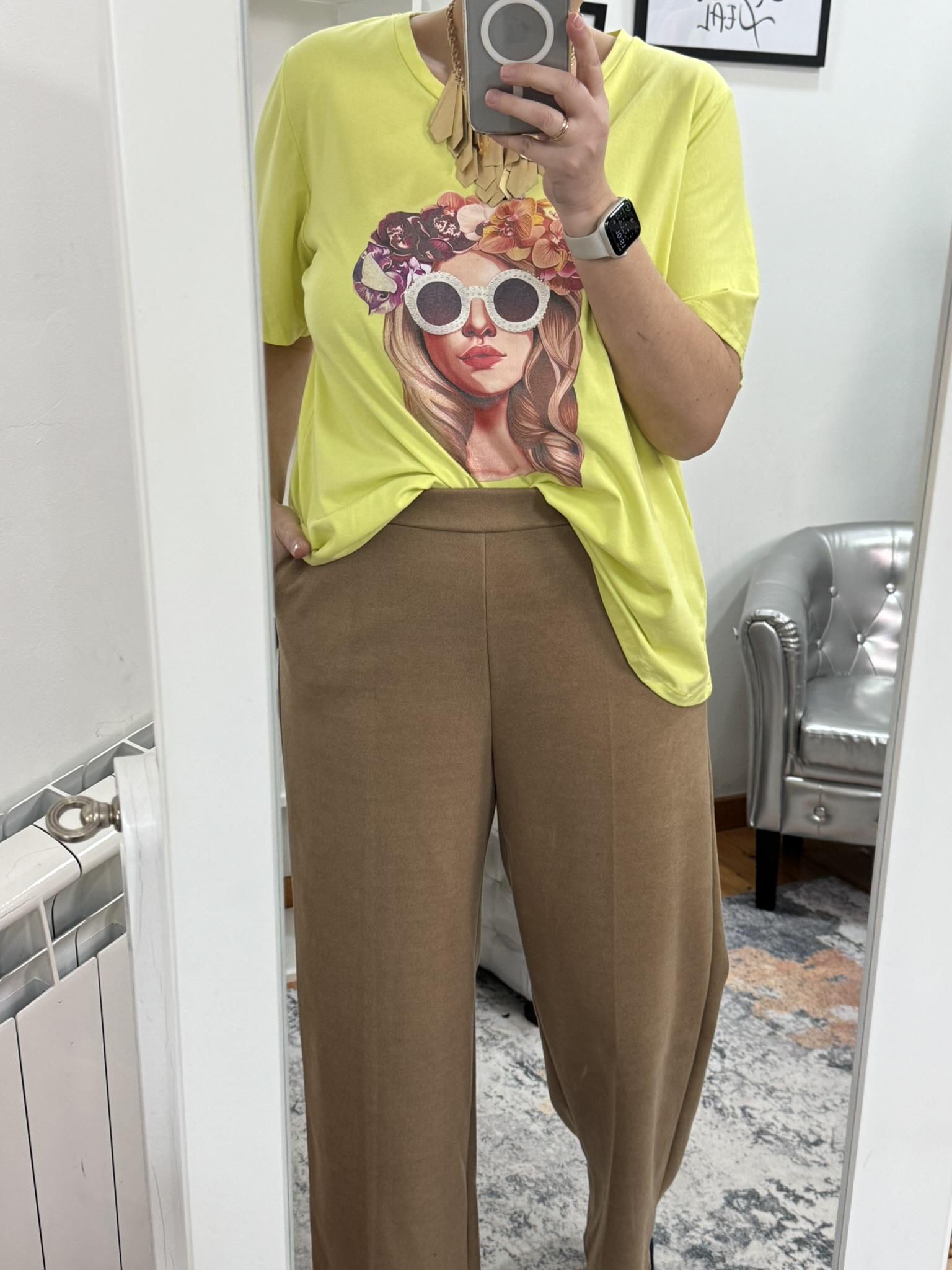 Pantalón paño camel
