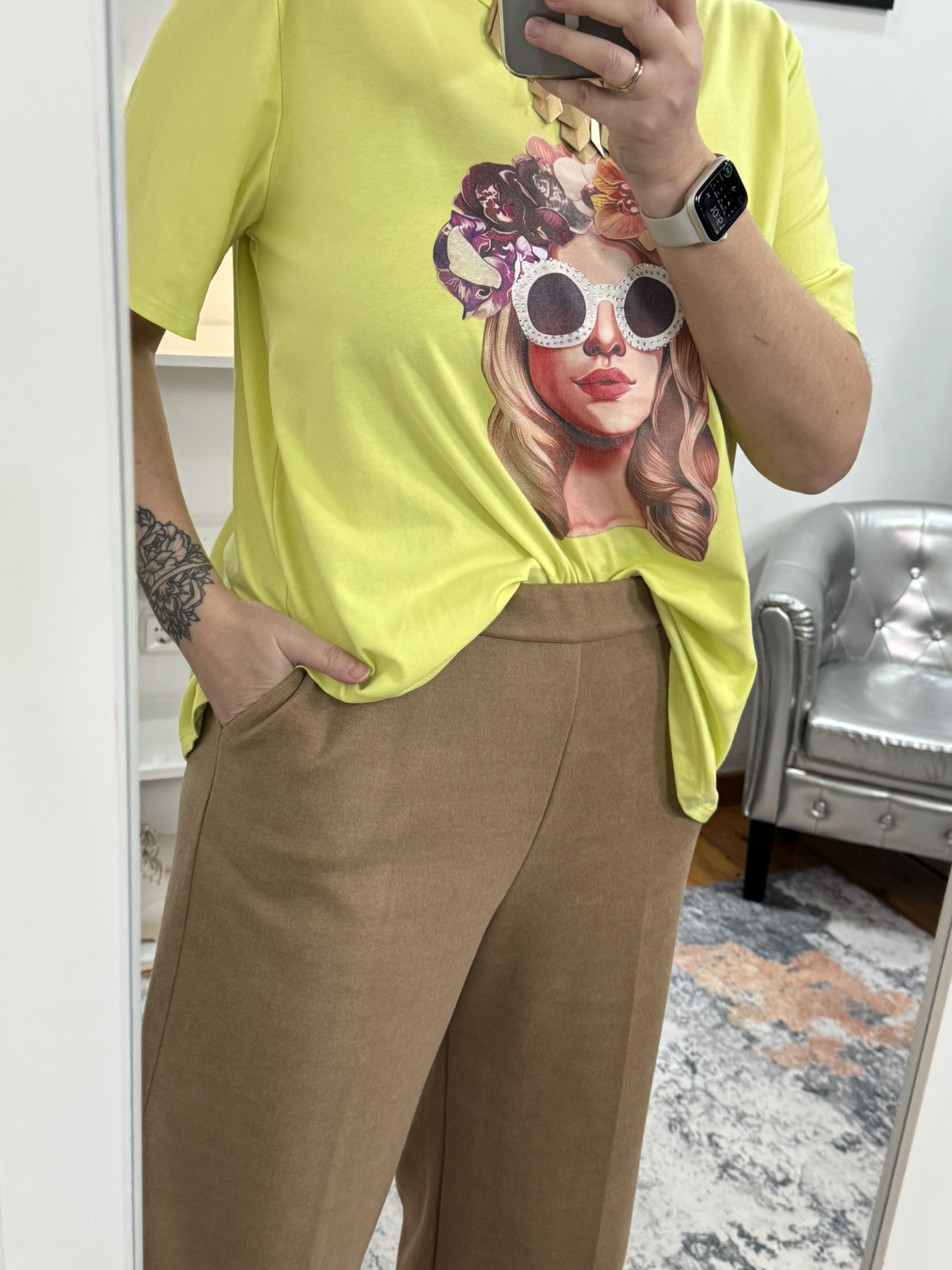 Pantalón paño camel