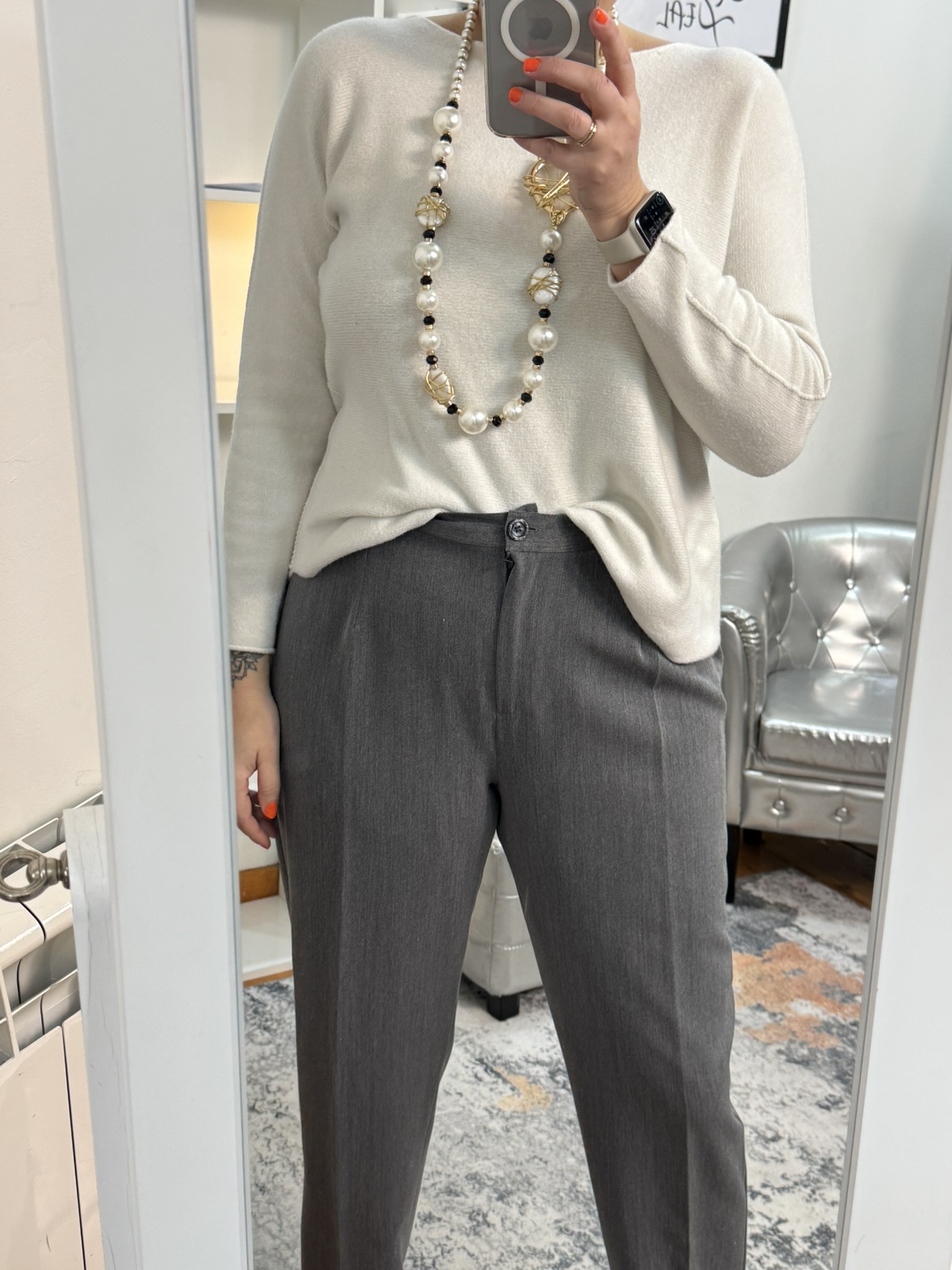 Pantalón recto gris