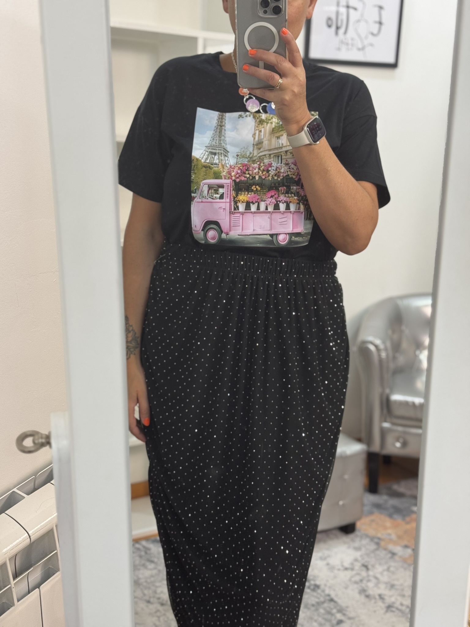 Falda strass