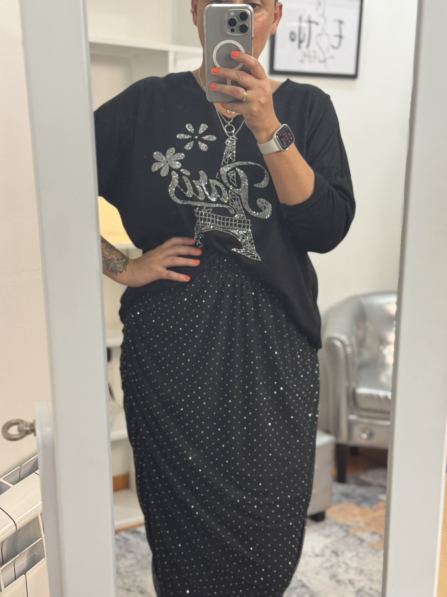 Falda strass