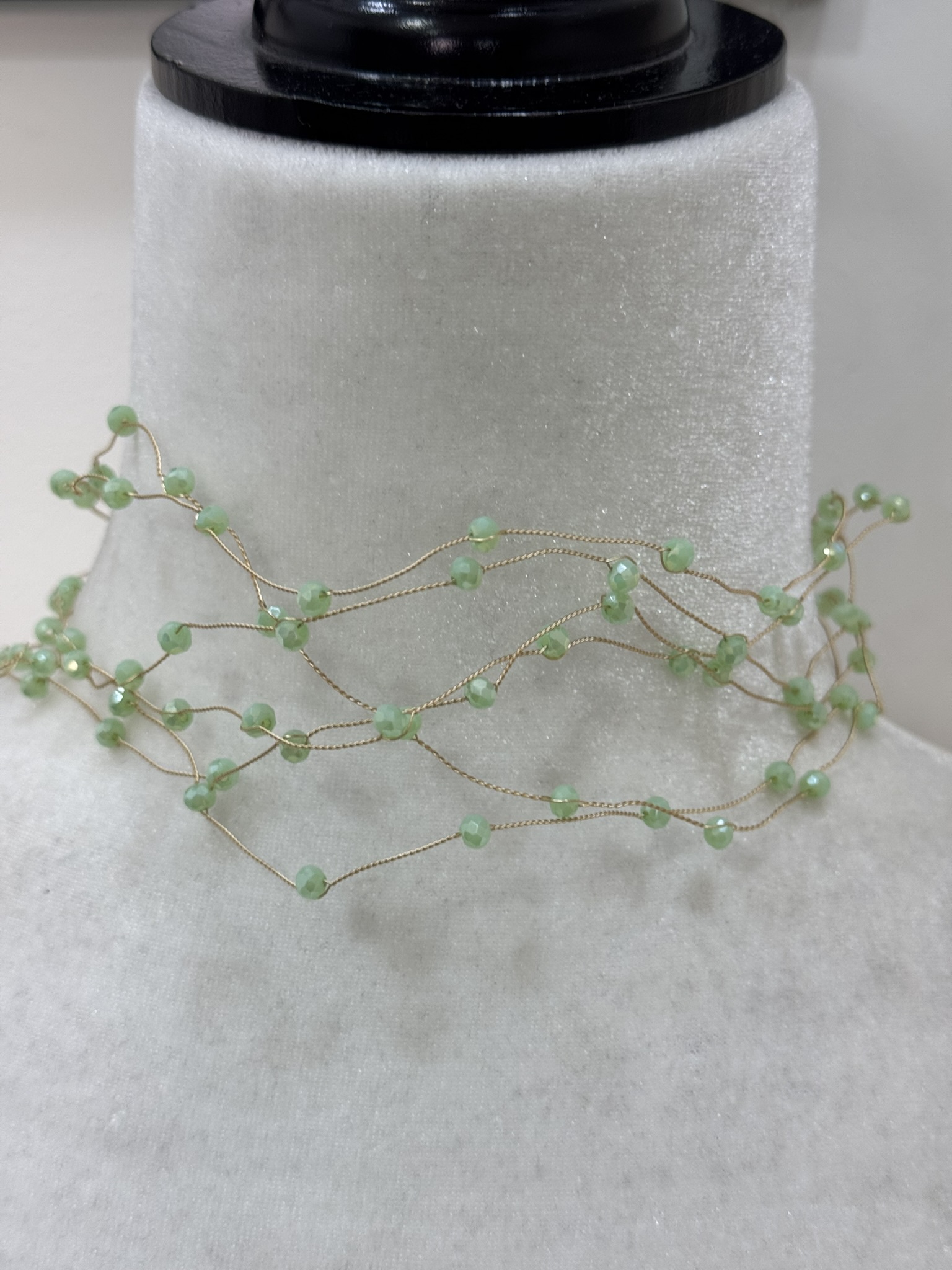 Choker bolitas aguamarina