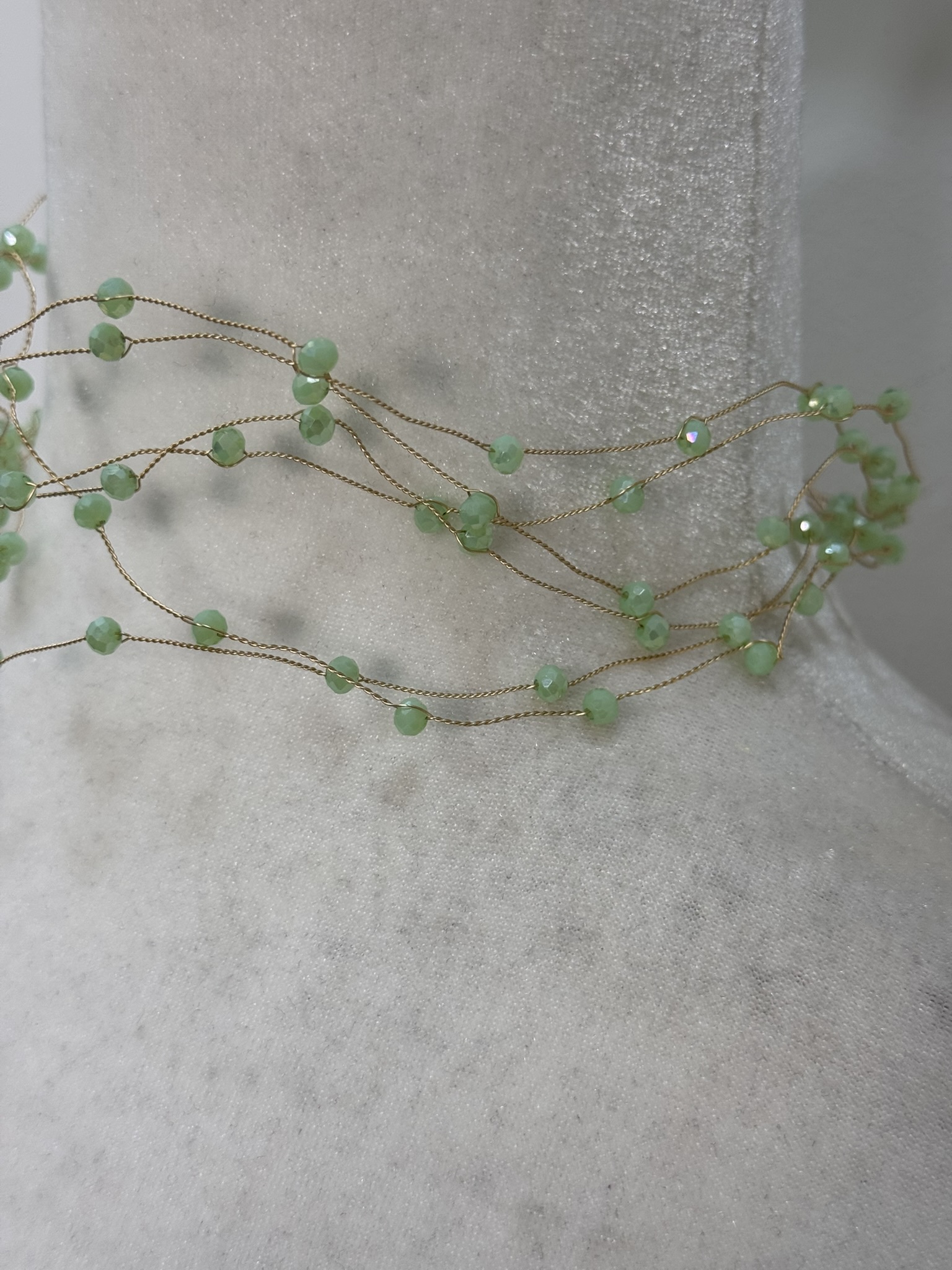 Choker bolitas aguamarina