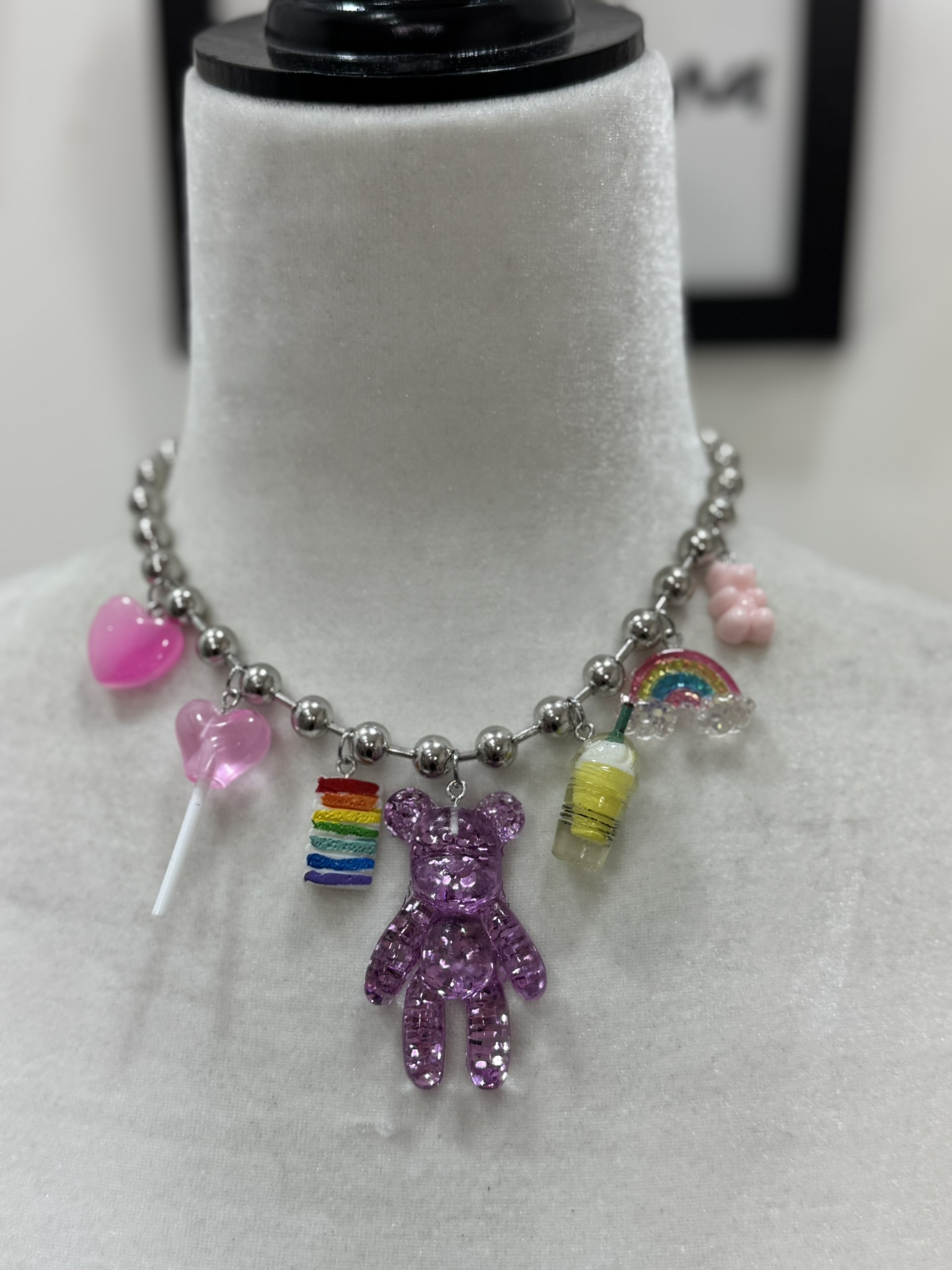 Collar choker abalorios