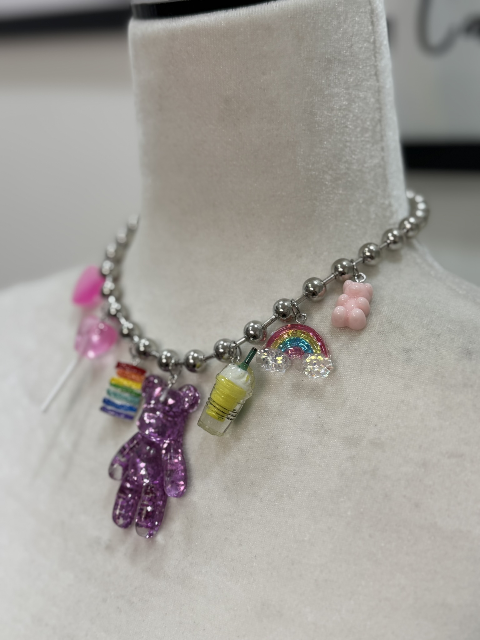Collar choker abalorios