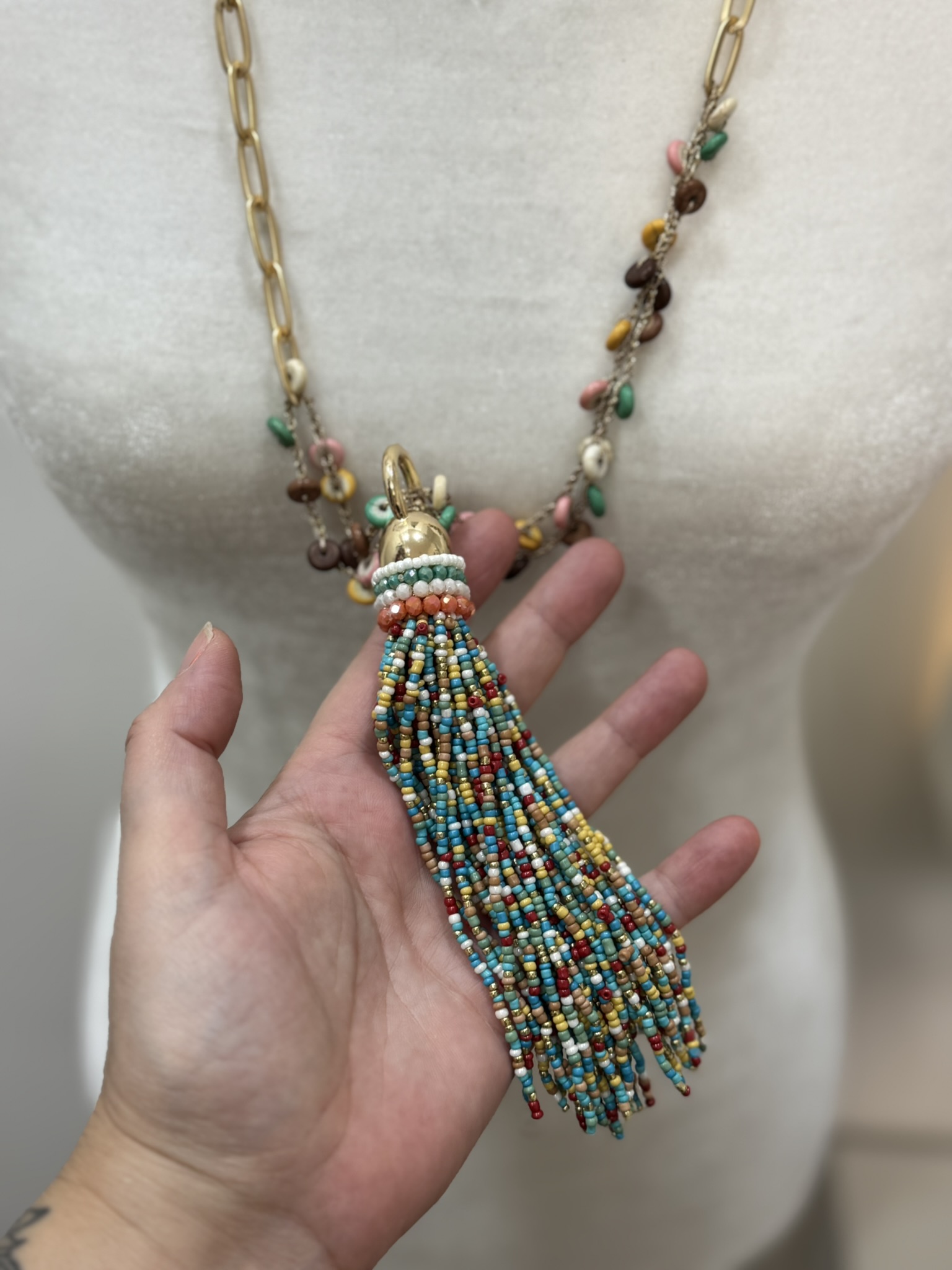 Collar cuentas multicolor