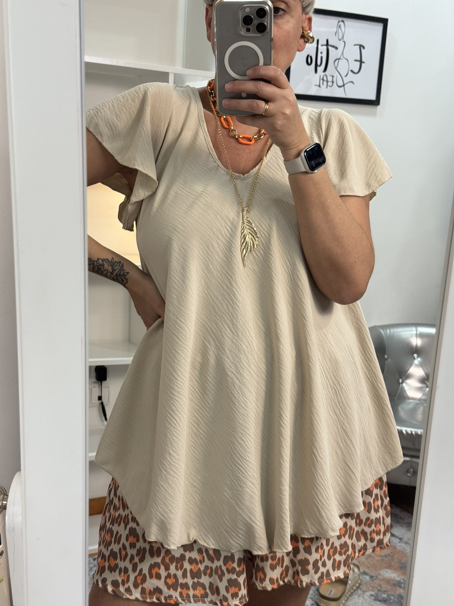 Camisa evasé manga volante