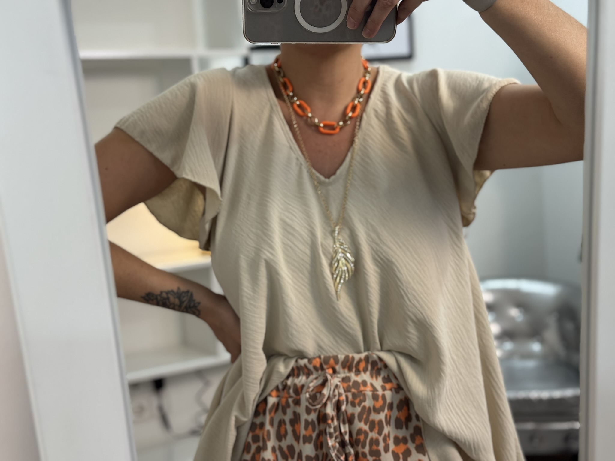 Camisa evasé manga volante