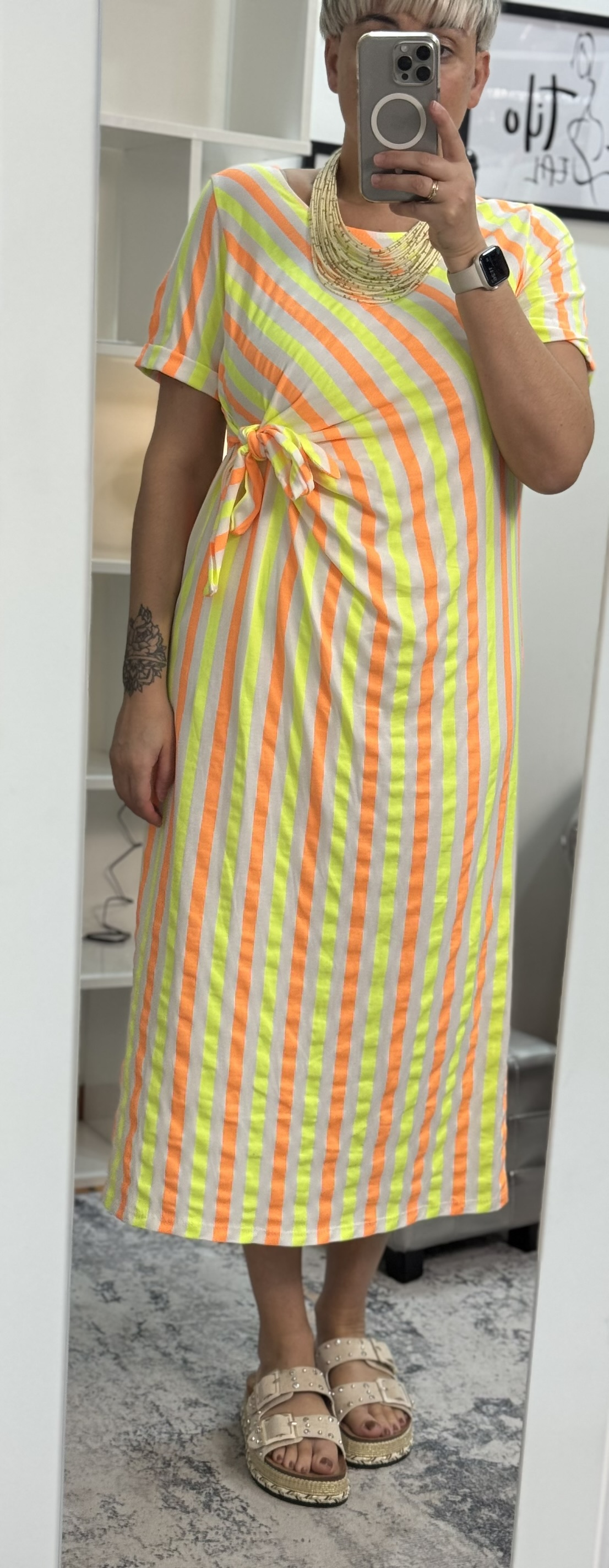 Vestido rayas fluor