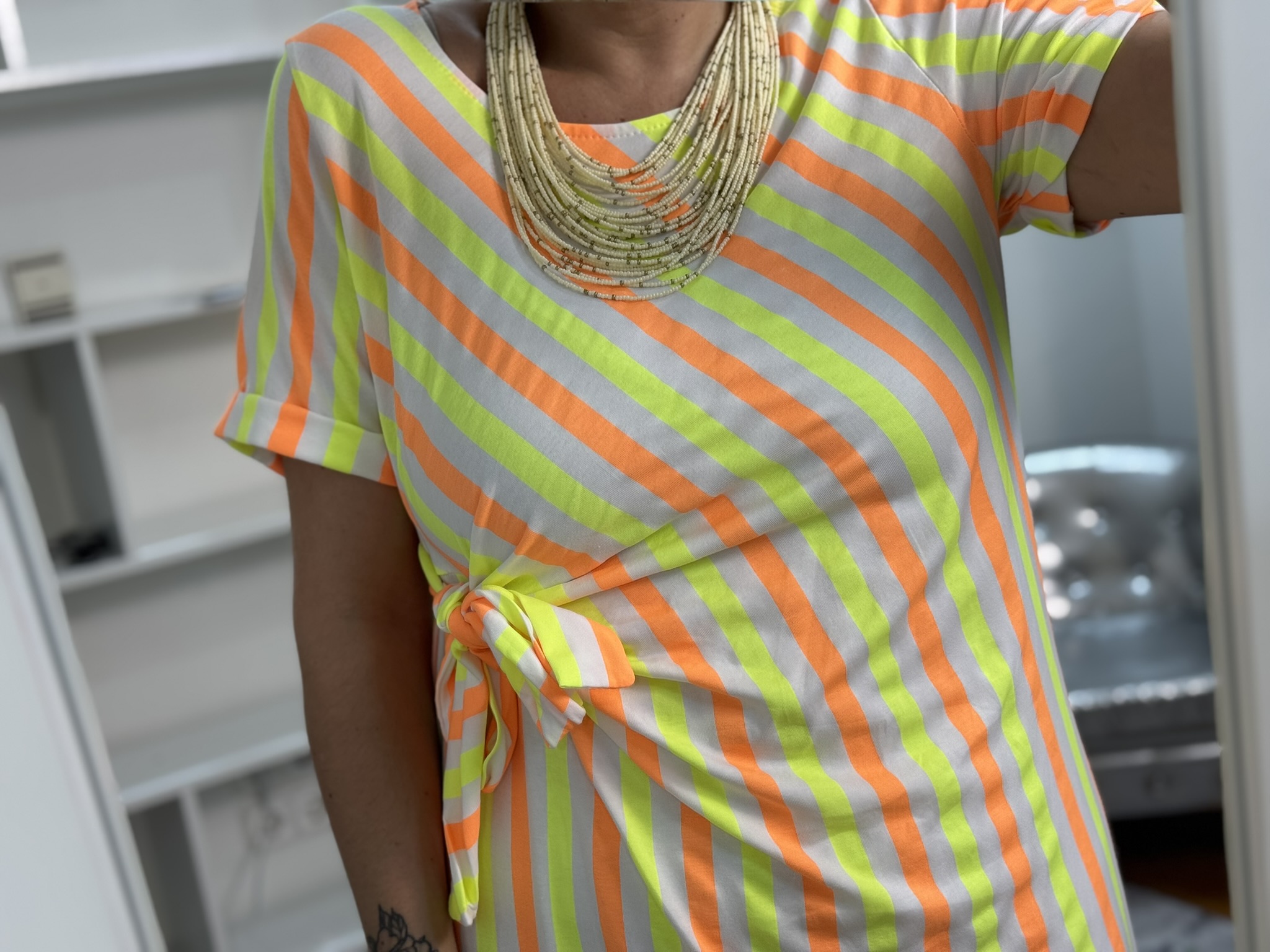 Vestido rayas fluor