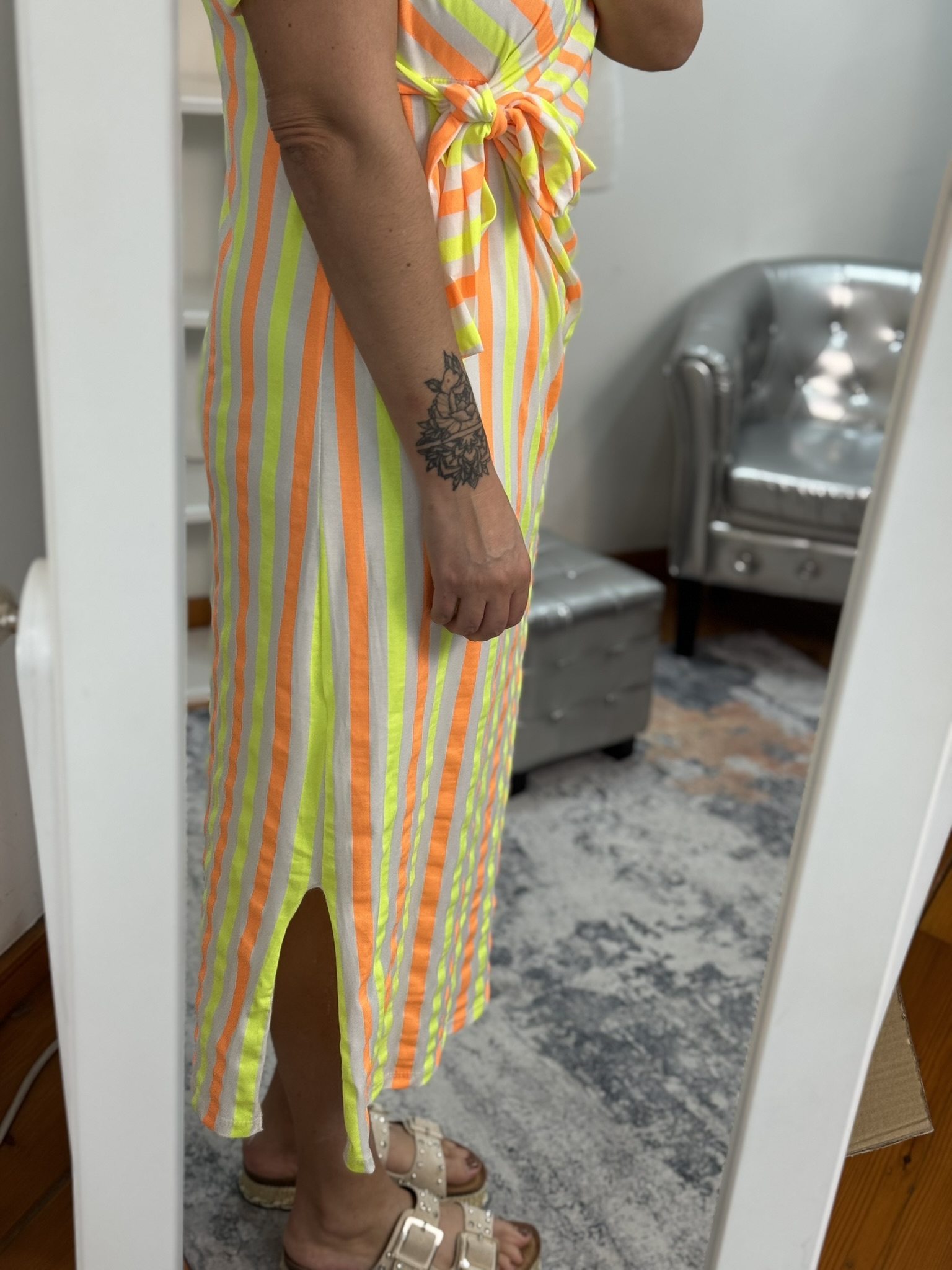 Vestido rayas fluor