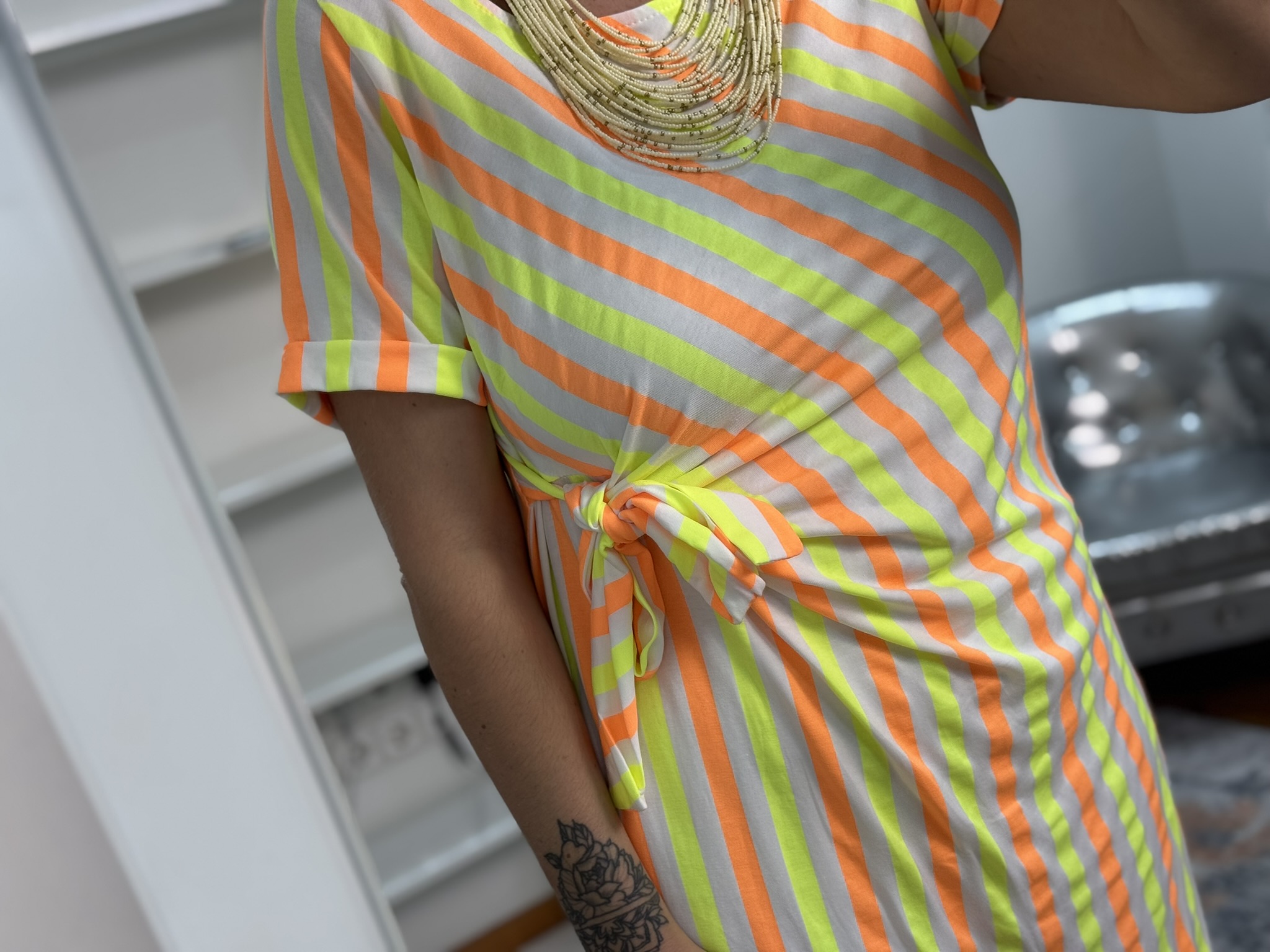 Vestido rayas fluor