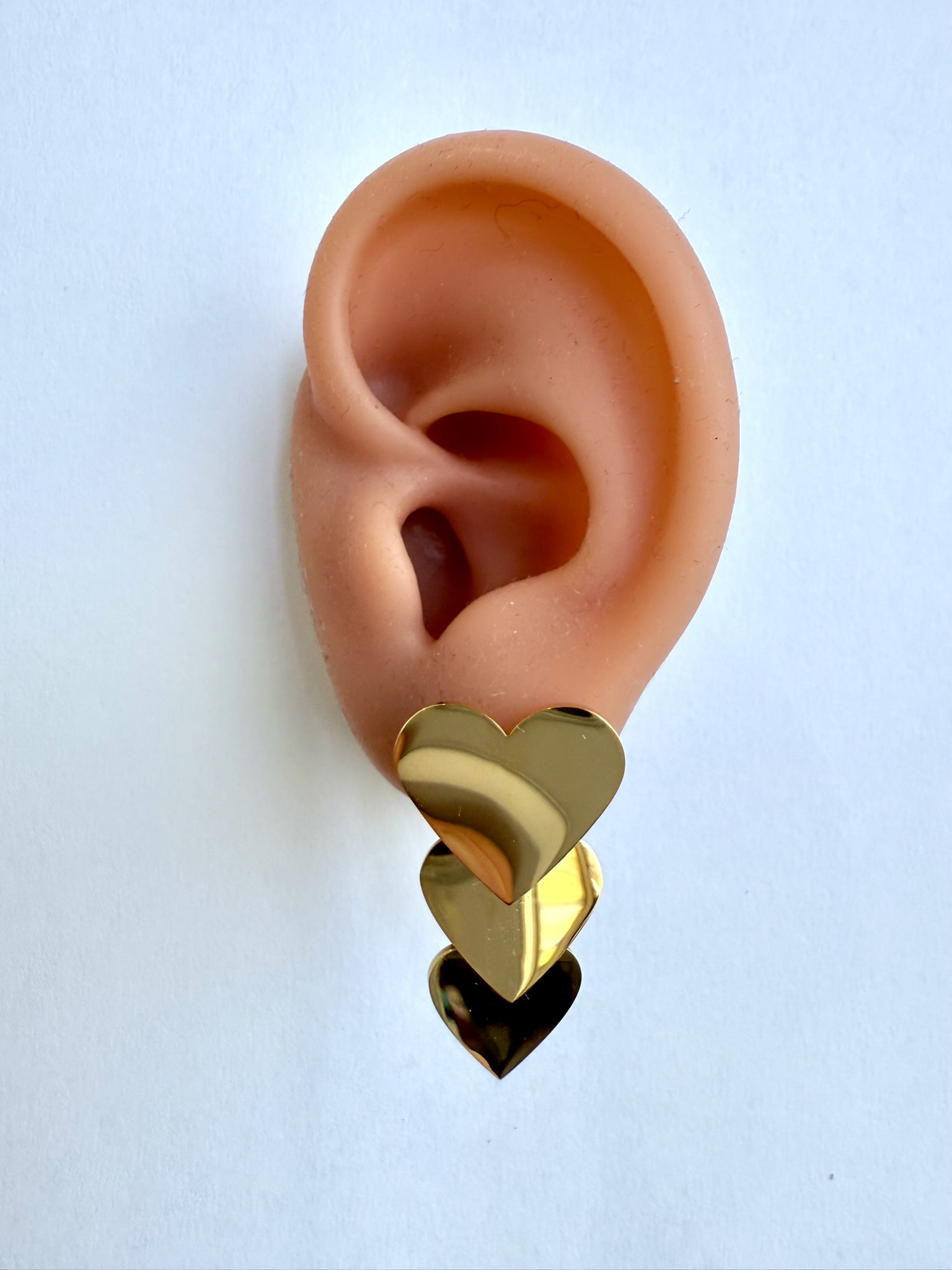 Pendiente triple corazón