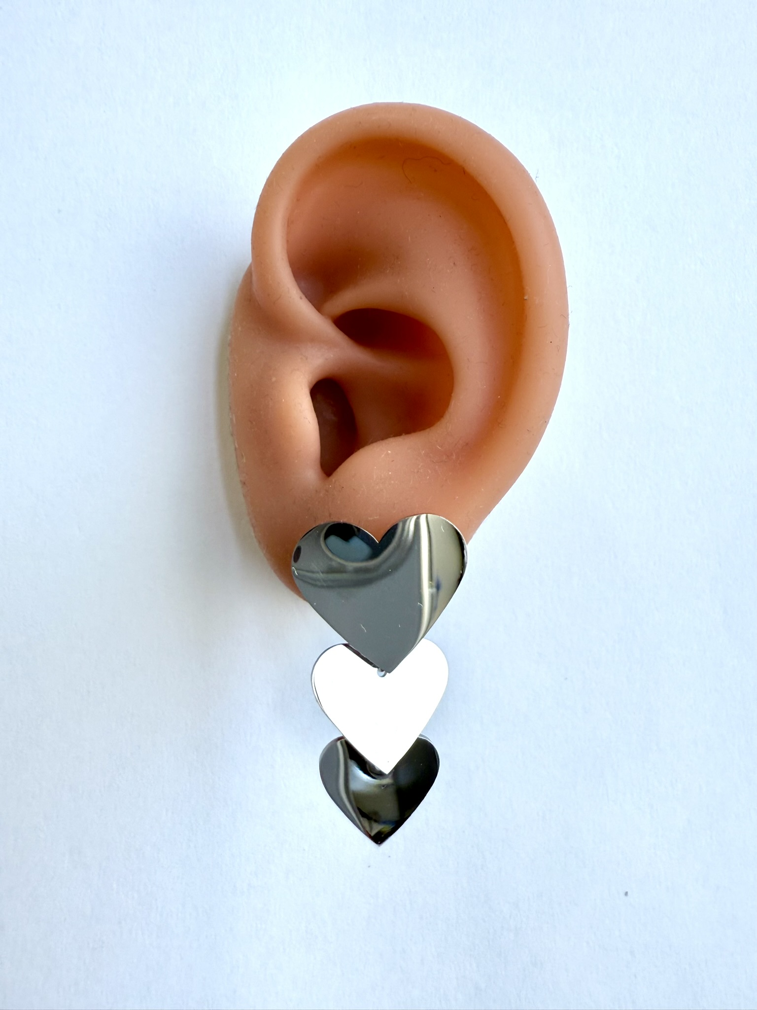 Pendiente triple corazón