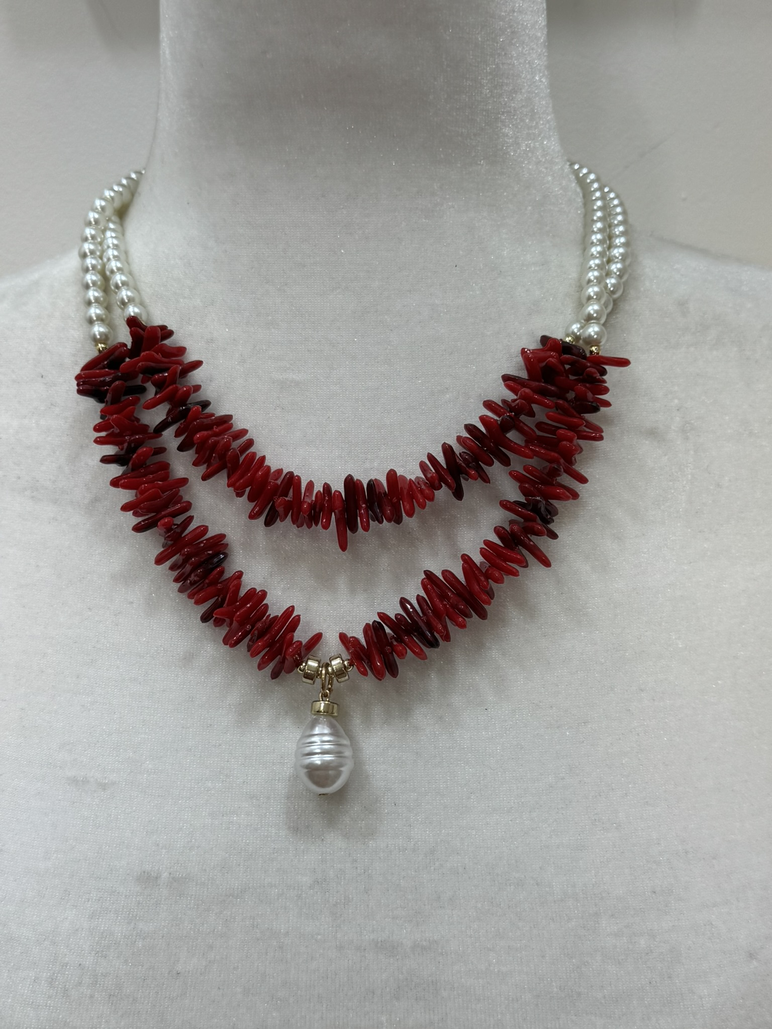 Collar piedras con perla