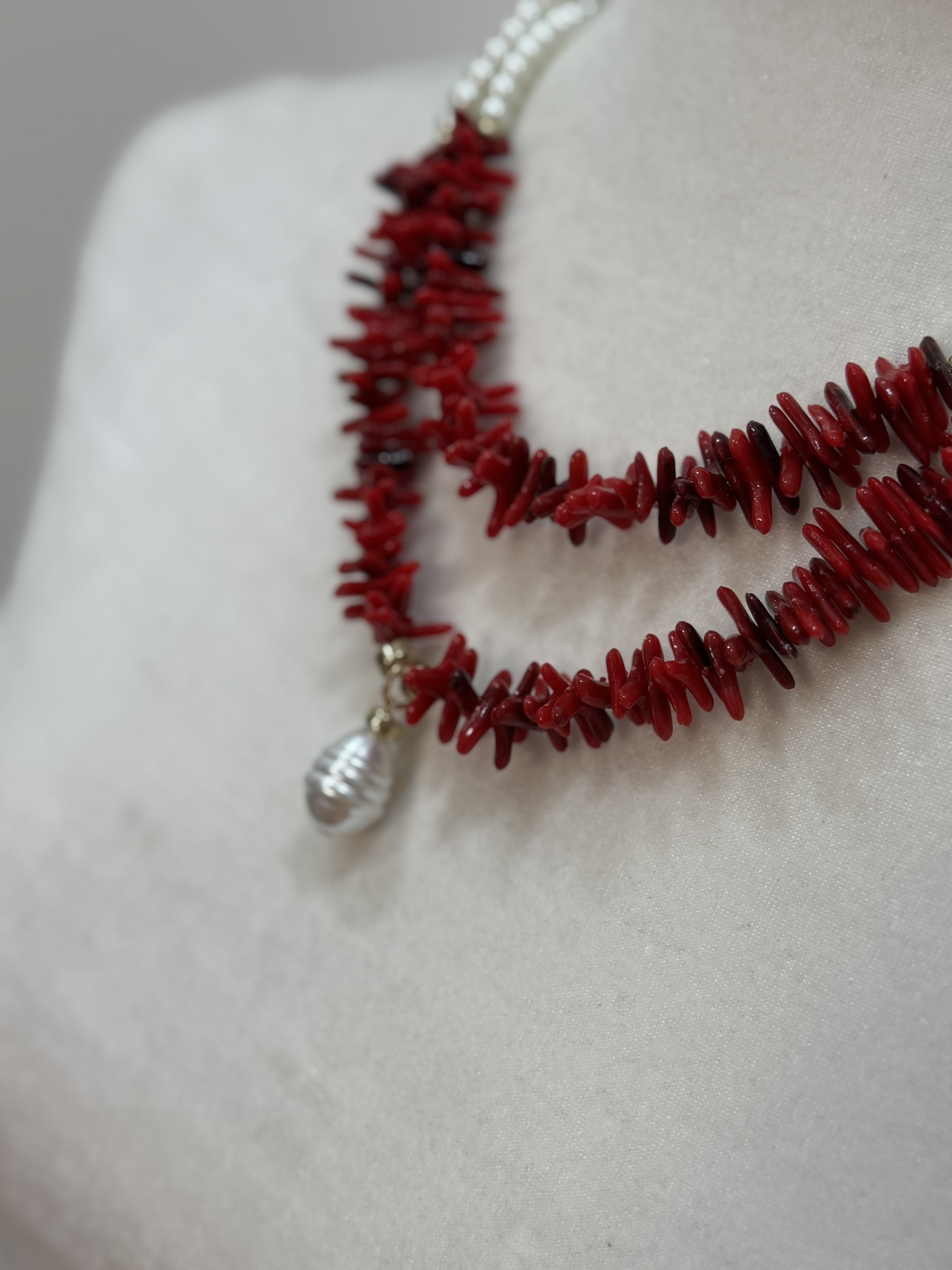 Collar piedras con perla