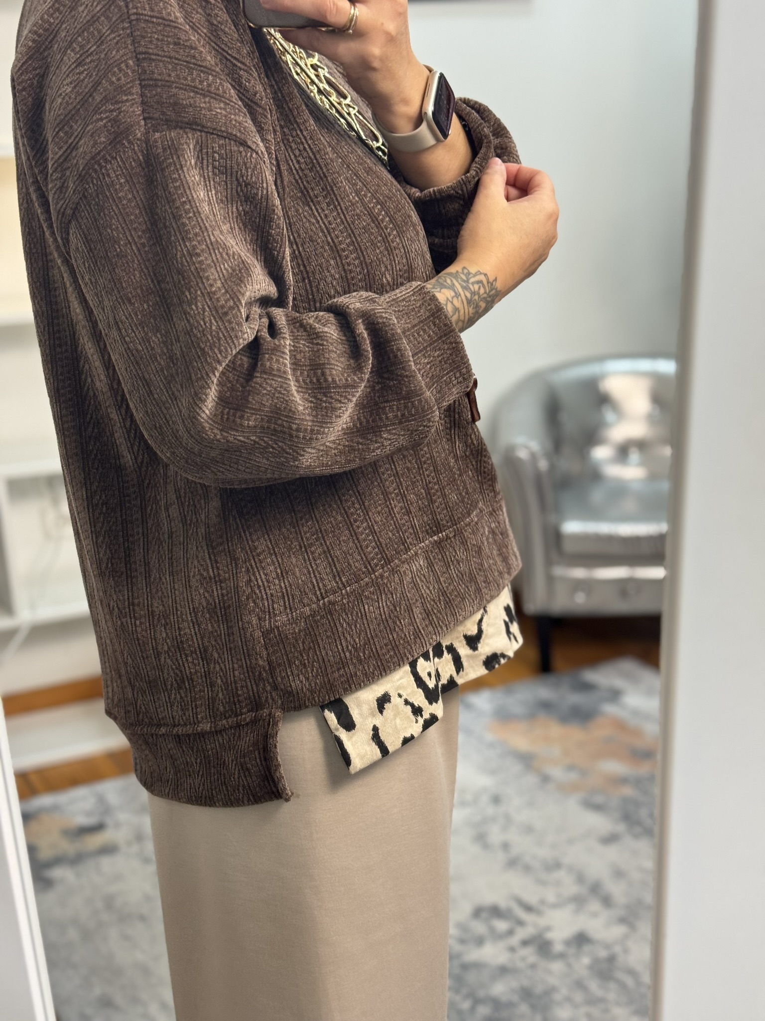 Sudadera terciopelo combinada 