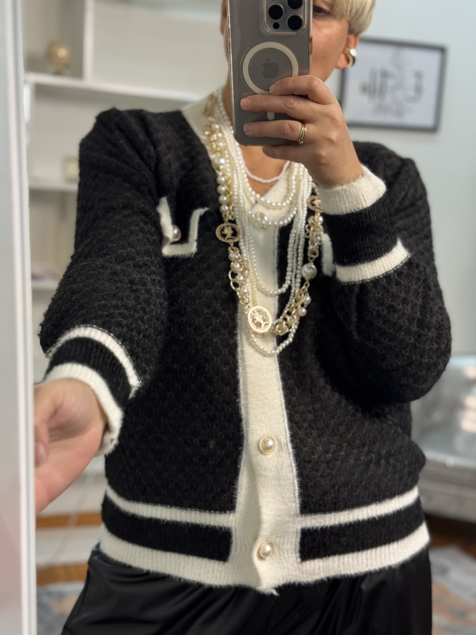 Cardigan punto textura 