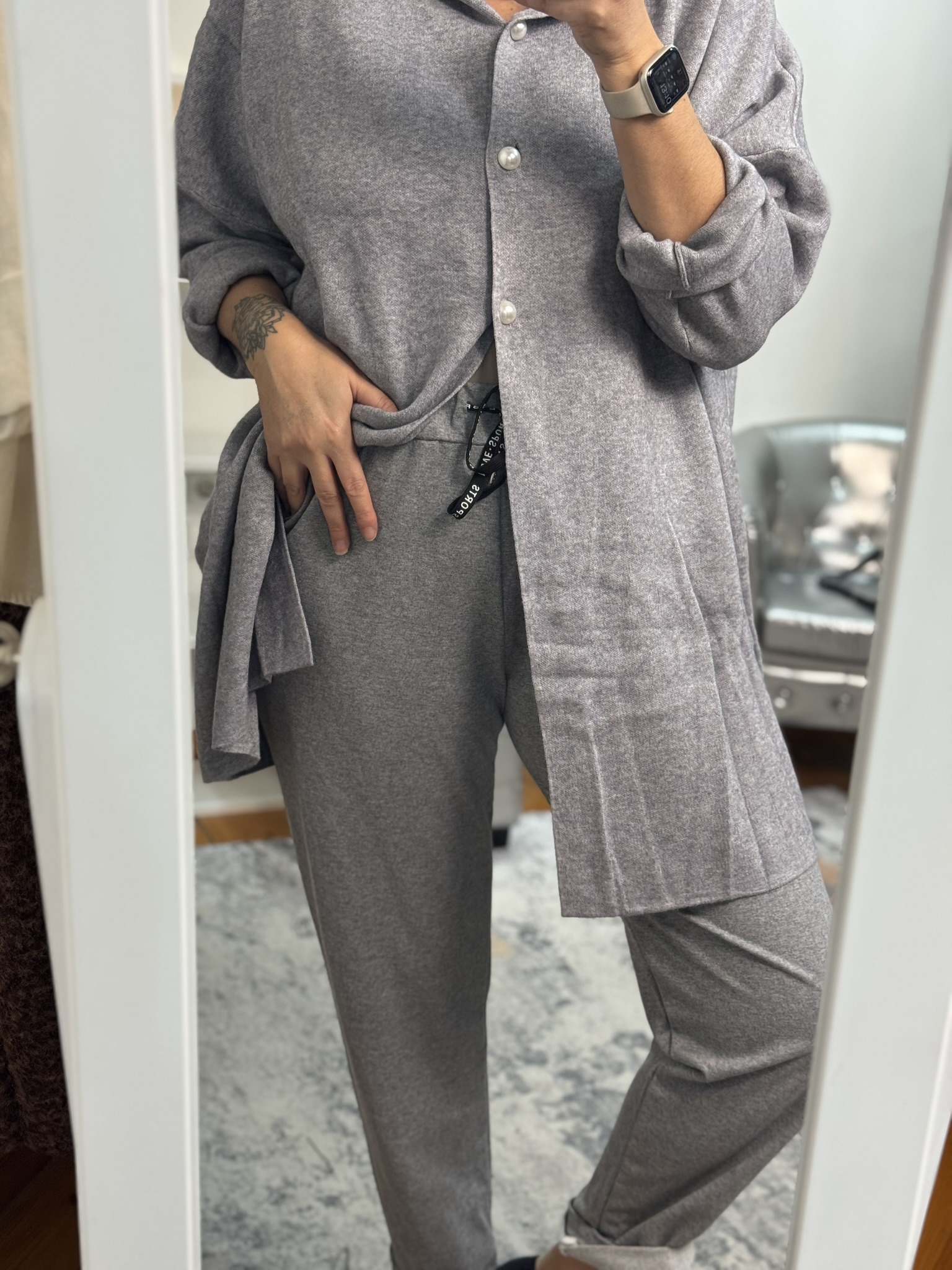 Chaqueta punto  Premium botones perla 