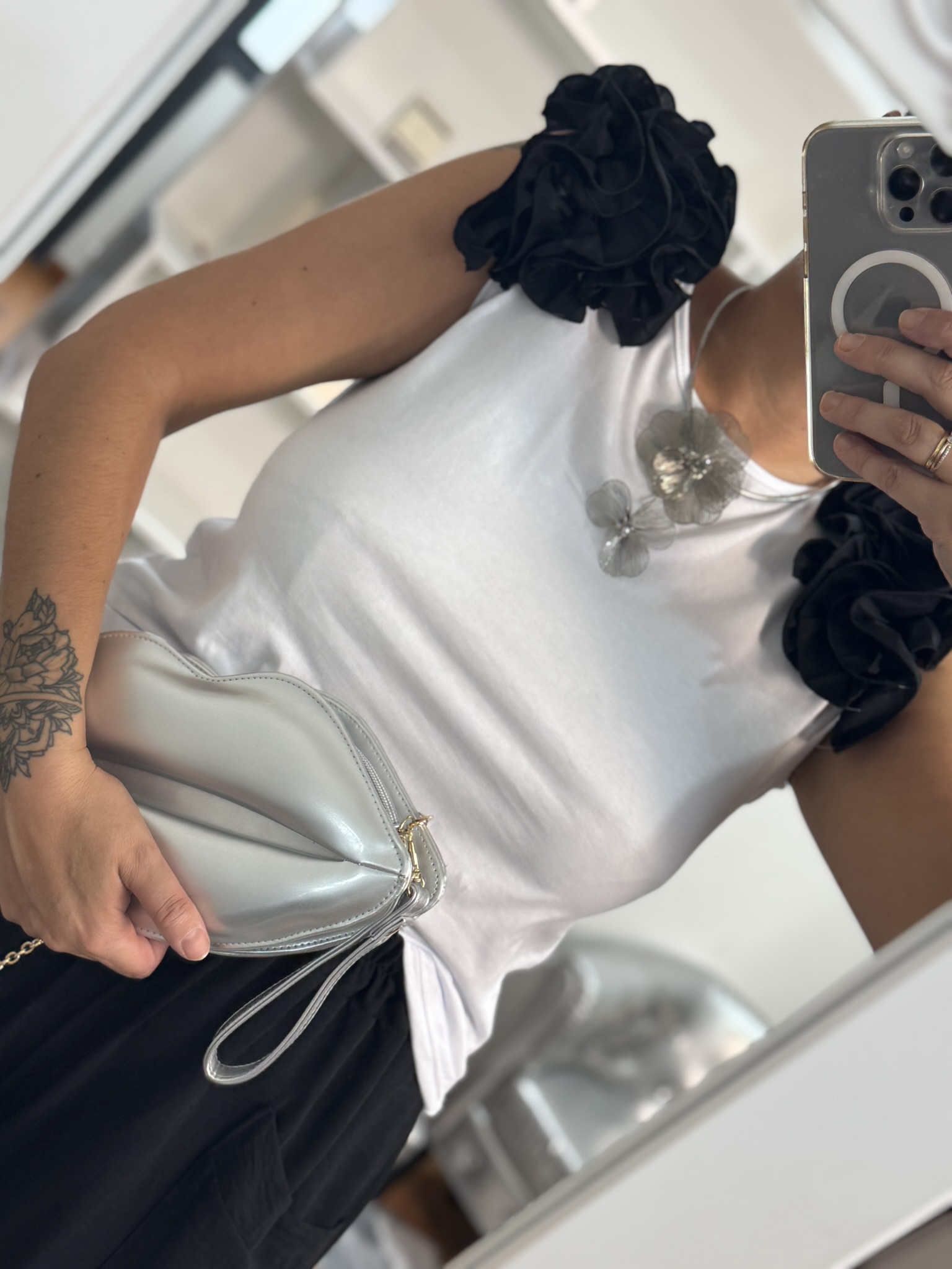 Bolso labios plata