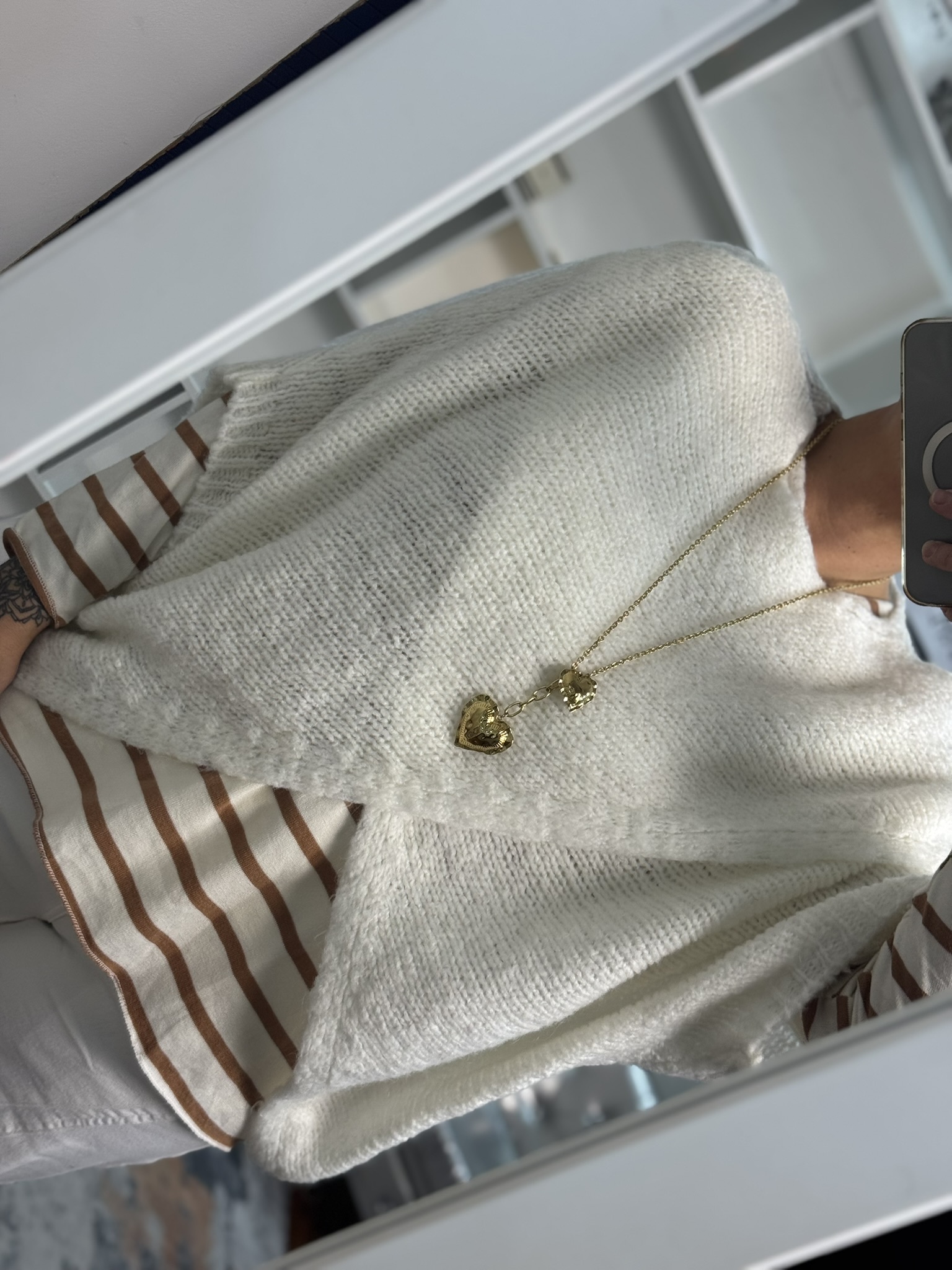 Collar largo dos corazones