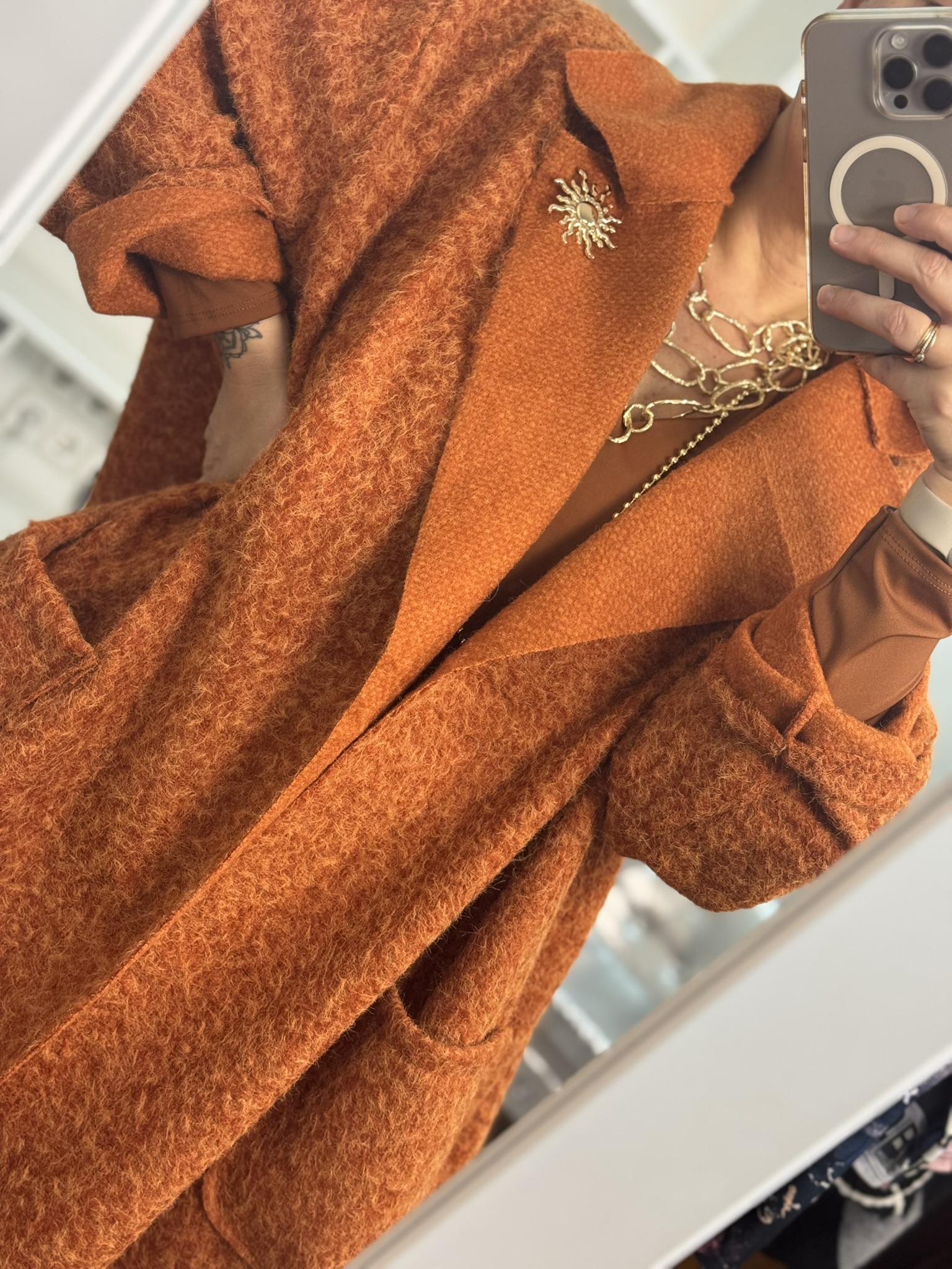 Abrigo oversize rizado