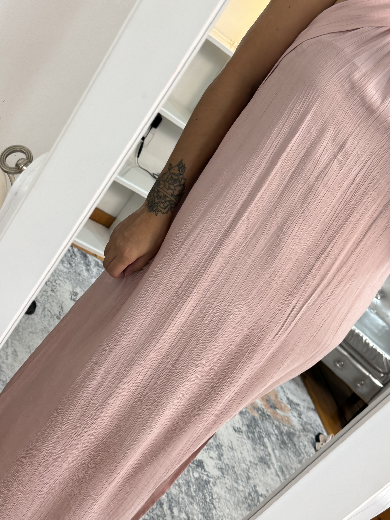 Vestido rosa lazo espalda