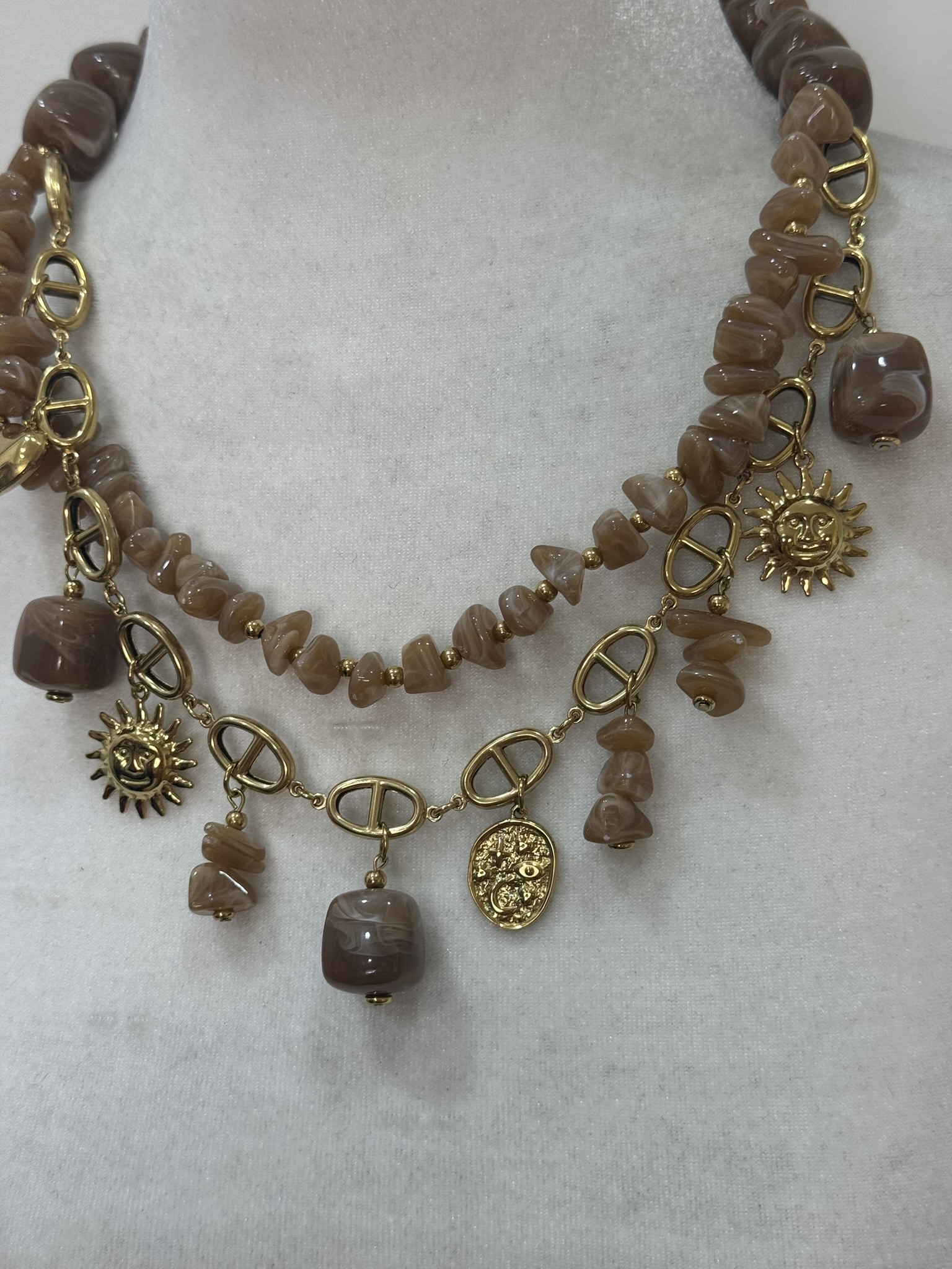 Collar doble abalorios