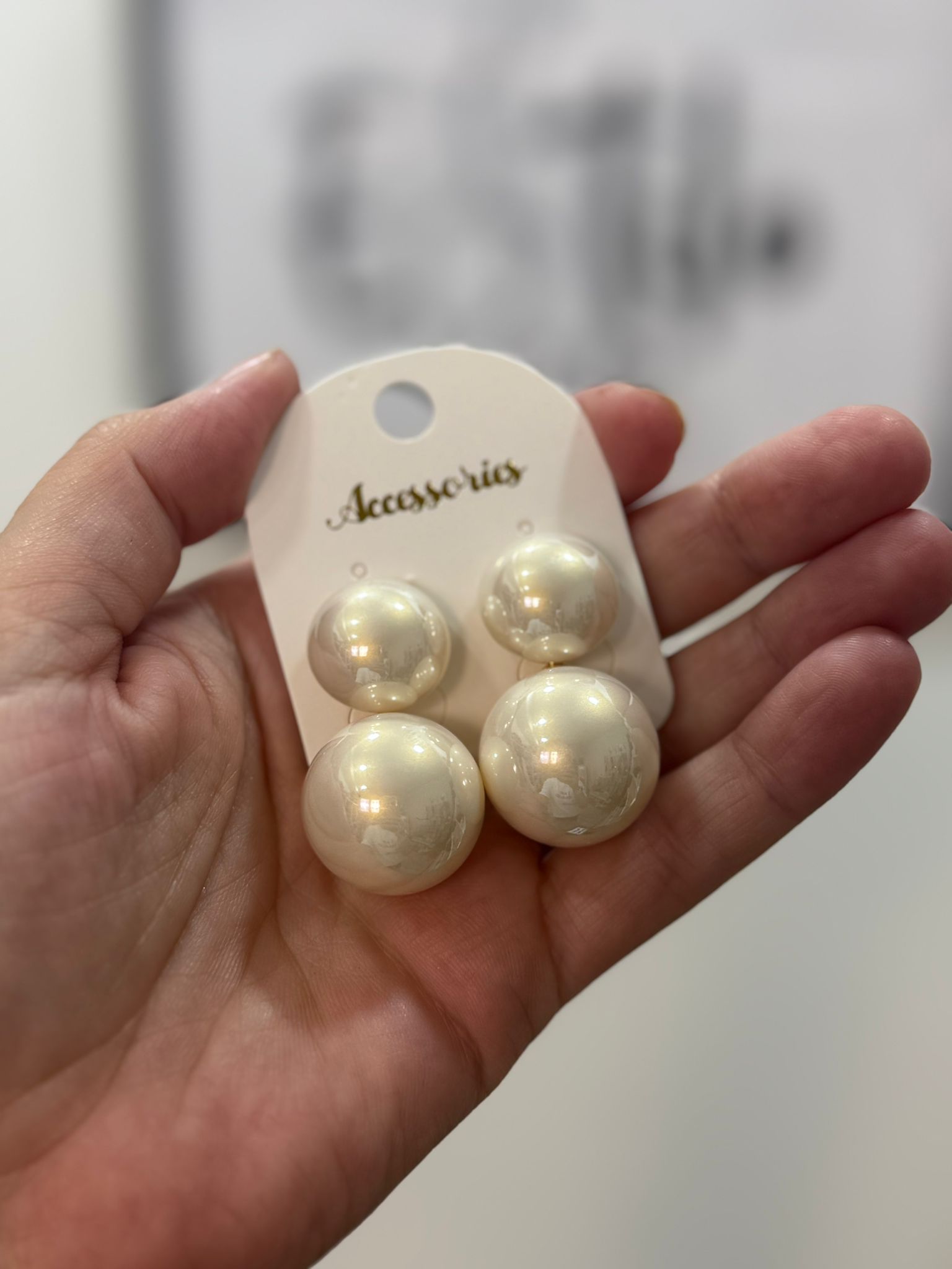 Pendientes doble perla