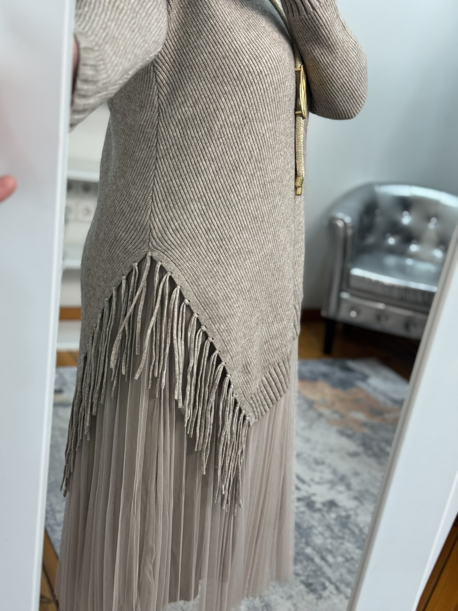 Vestido combinado asimétrico Premium